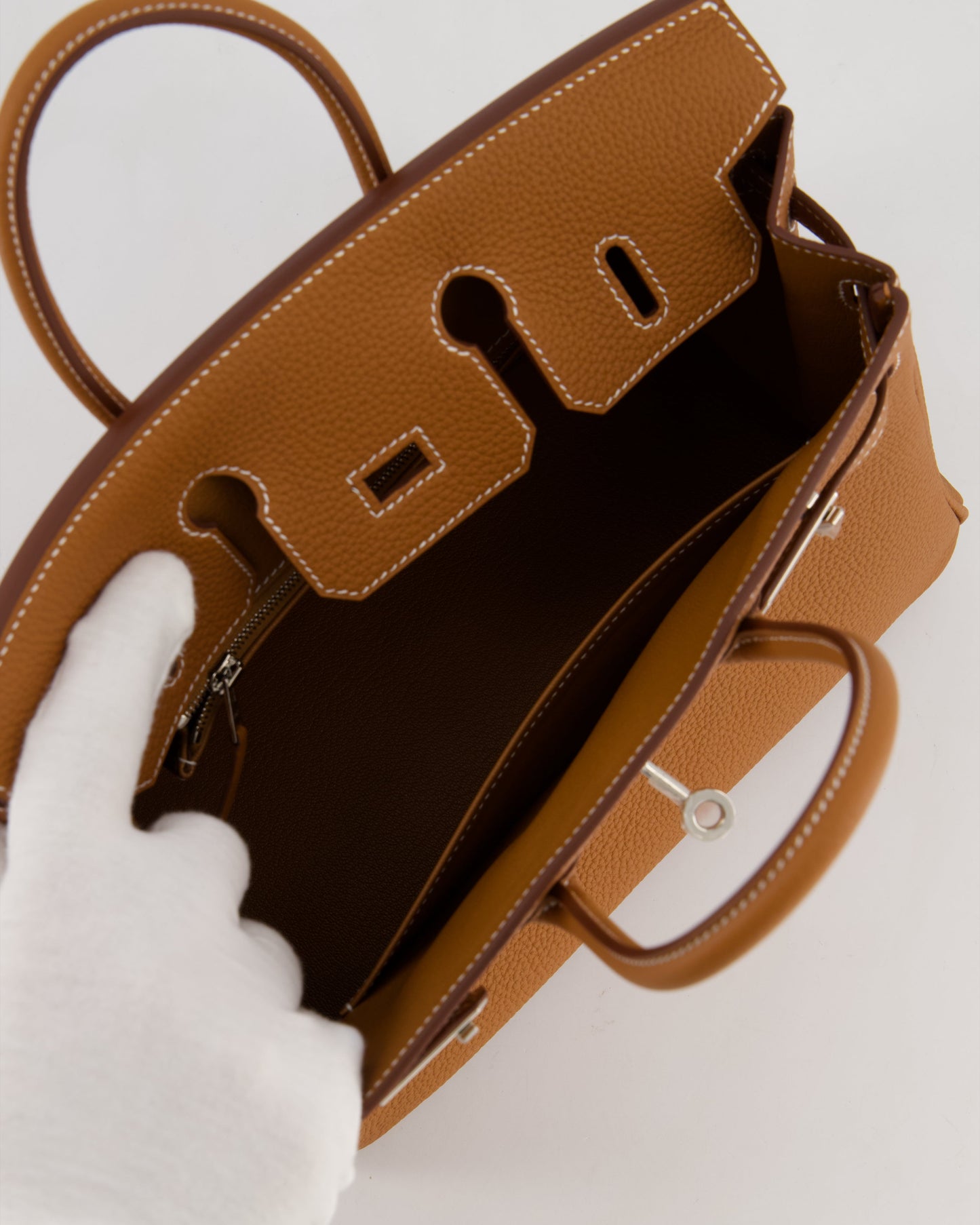 Hermes Birkin 25 Retourne Gold Togo Leather with Palladium Hardware