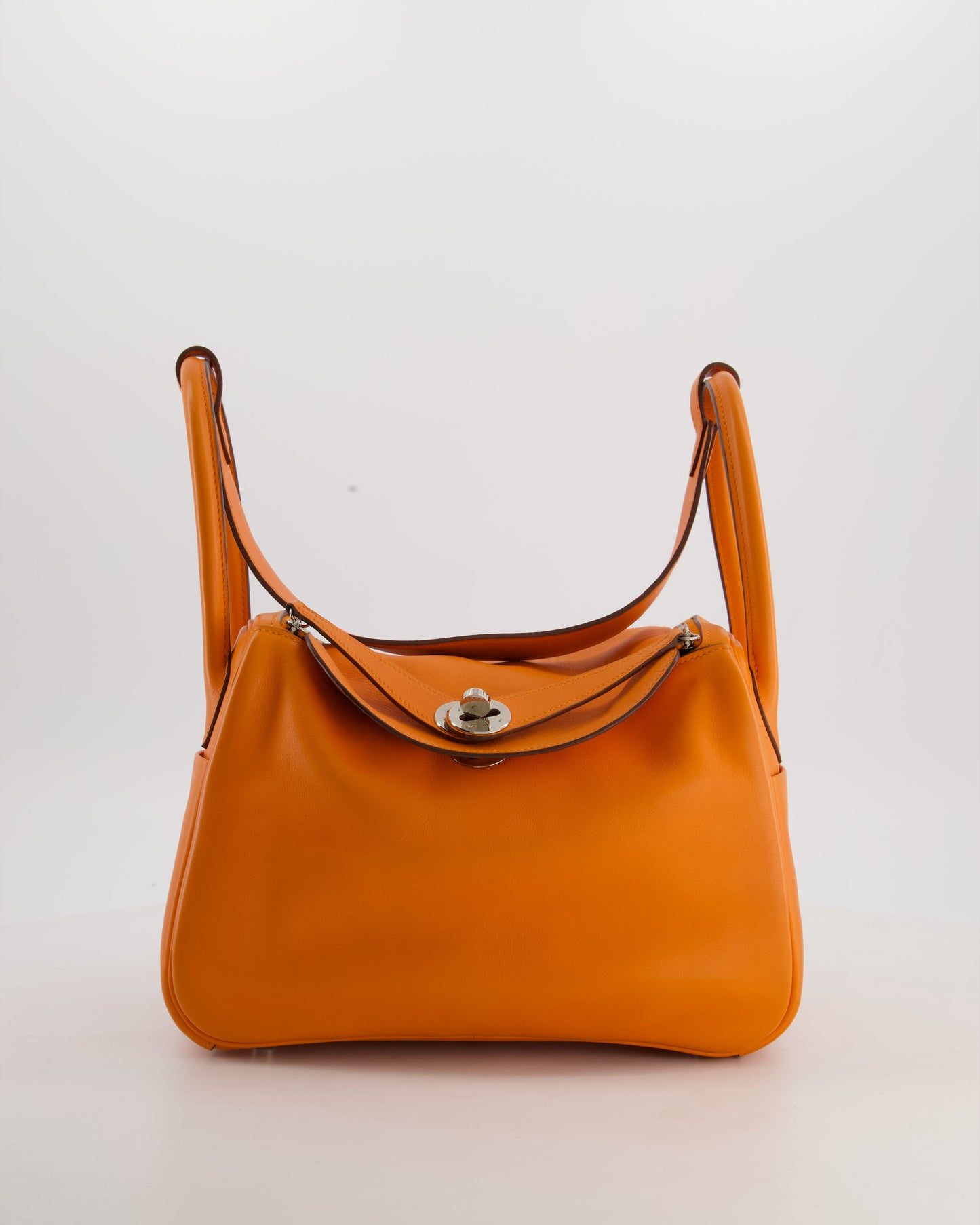 Hermes Lindy 26 Bag in Orange H Swift Leather with Palladium Hardware