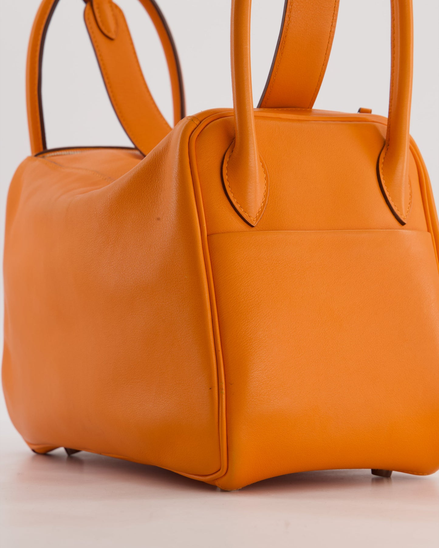 Hermes Lindy 26 Bag in Orange H Swift Leather with Palladium Hardware