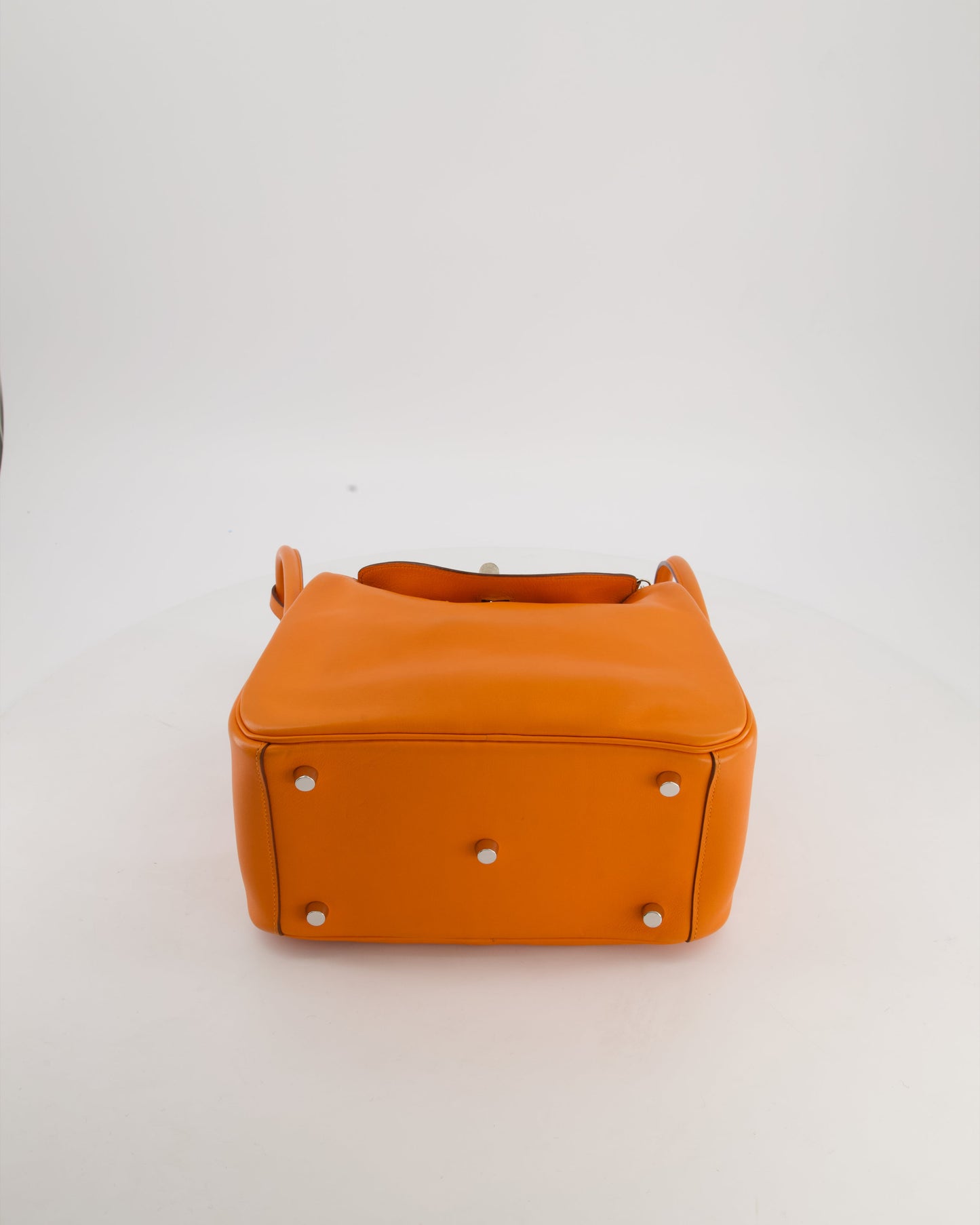 Hermes Lindy 26 Bag in Orange H Swift Leather with Palladium Hardware