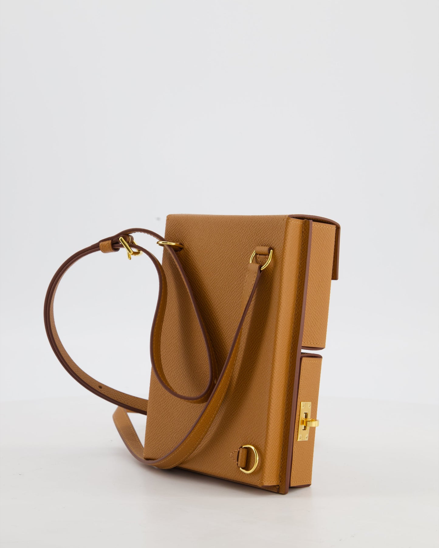 Hermes Kelly Multipocket To Go Pouch in Gold Epsom Leather with Gold Hardware