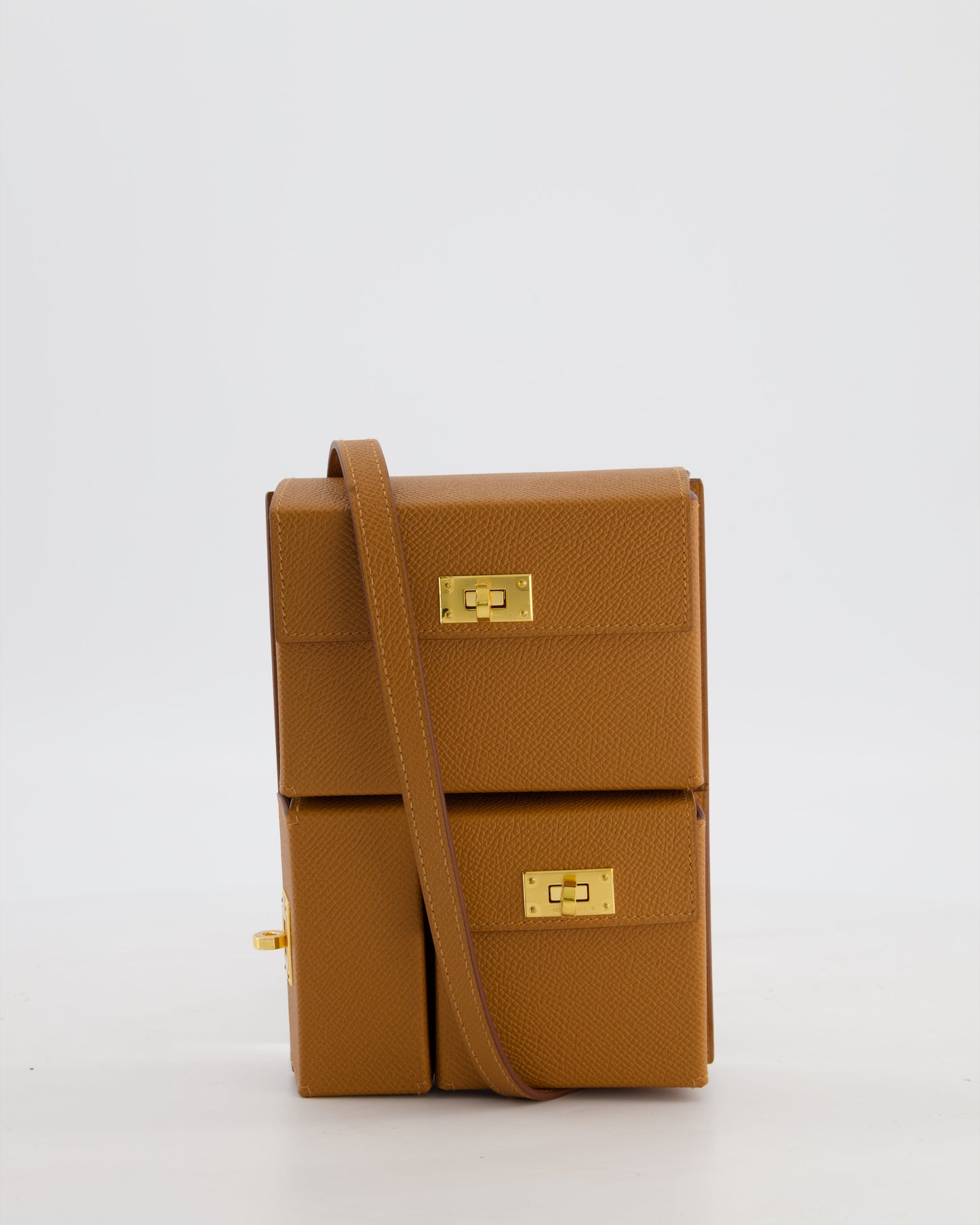 Hermes Kelly Multipocket To Go Pouch in Gold Epsom Leather with Gold Hardware
