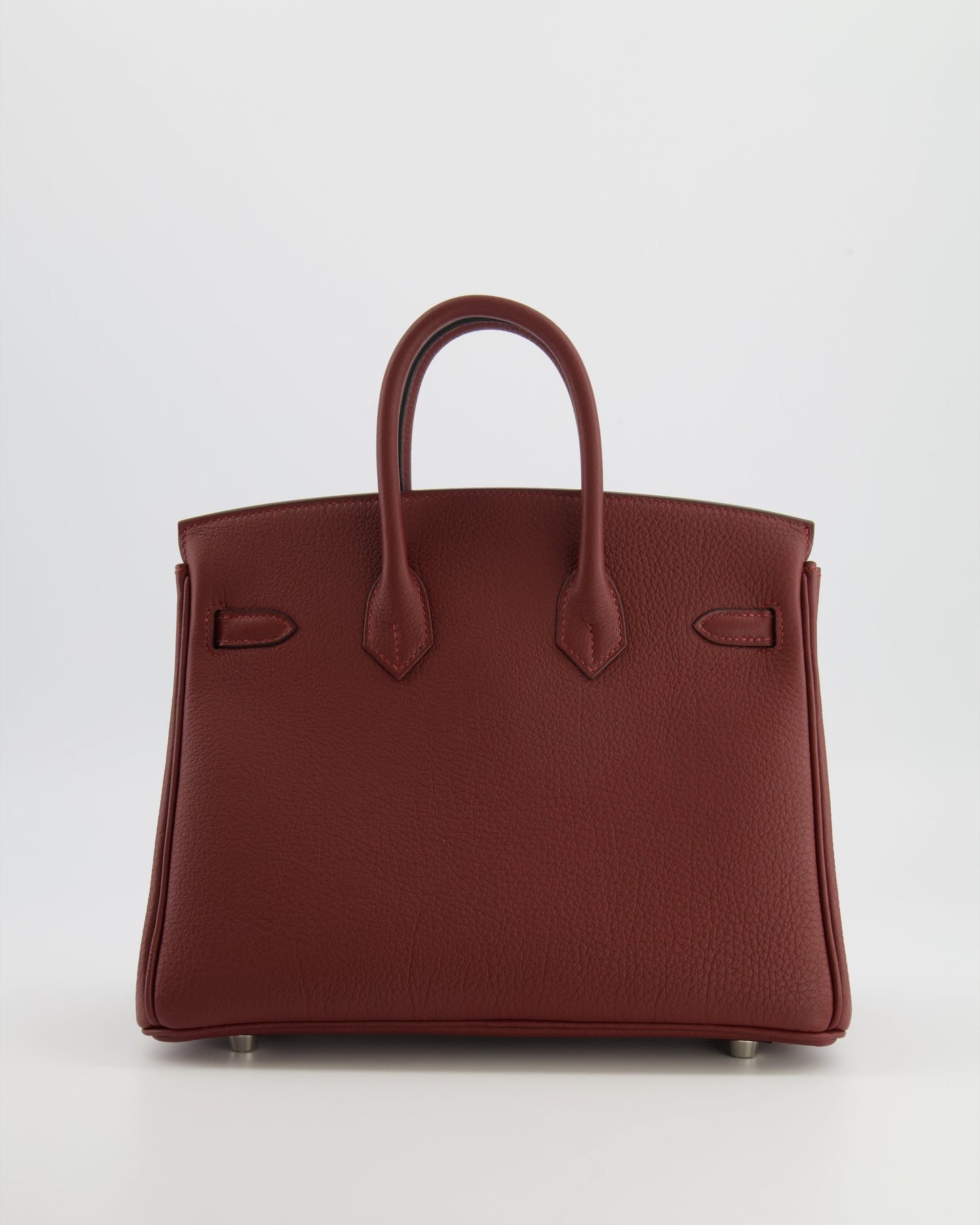 Hermes Birkin 25 Retourne Bag in Rouge H Veau Togo Leather with Palladium Hardware