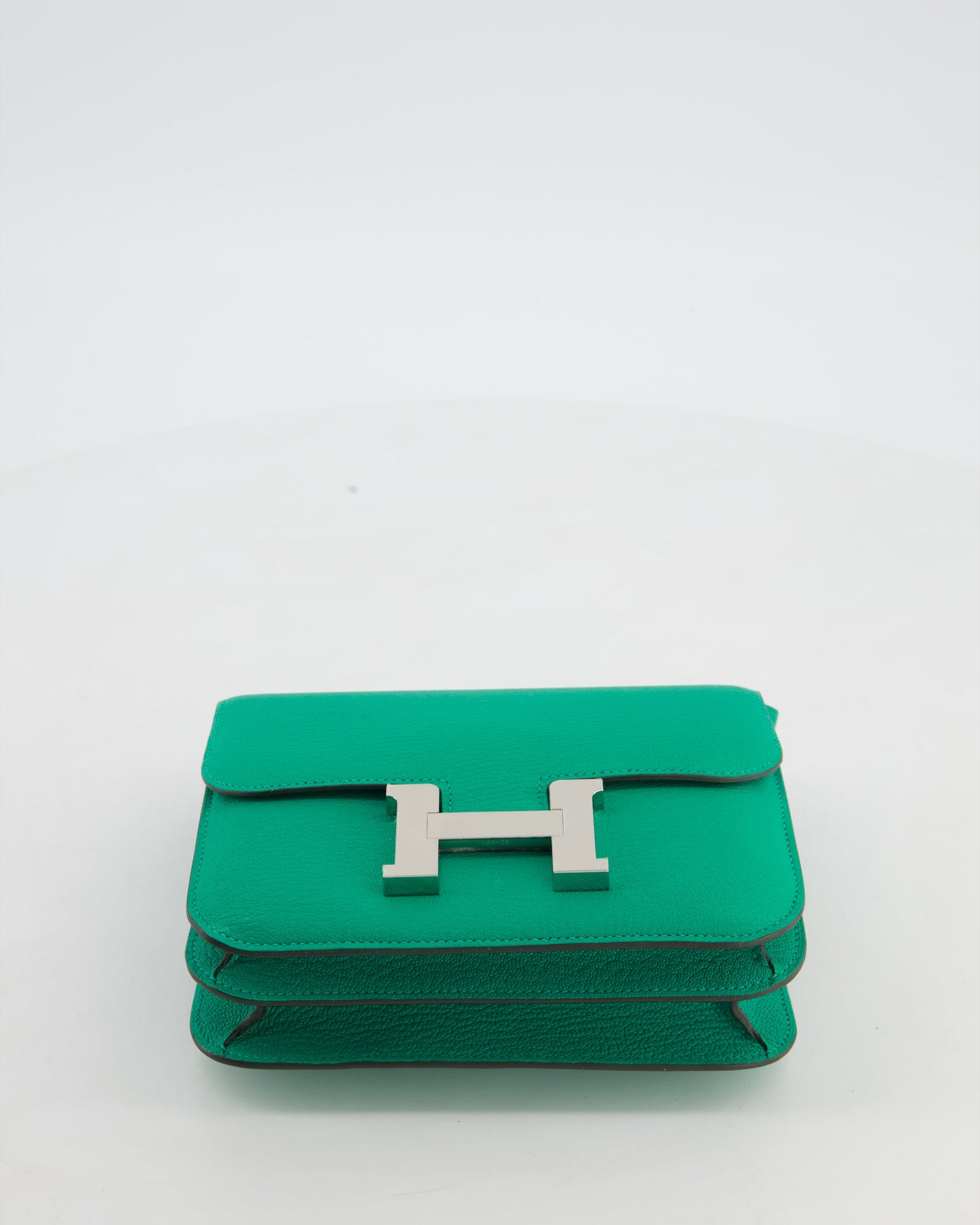 Hermes Mini Constance III Miroir 18 Bag in Menthe Chevre Mysore Leather with Palladium Hardware