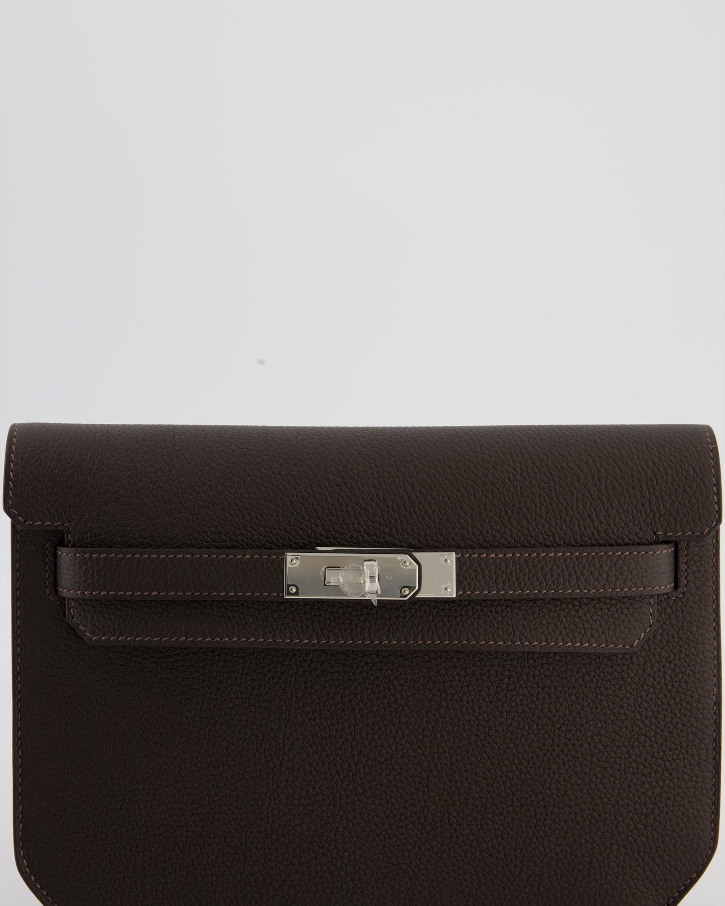 *RARE* Hermes Kelly Depeches 25 Bag in Bai Brun Togo Leather with Palladium Hardware