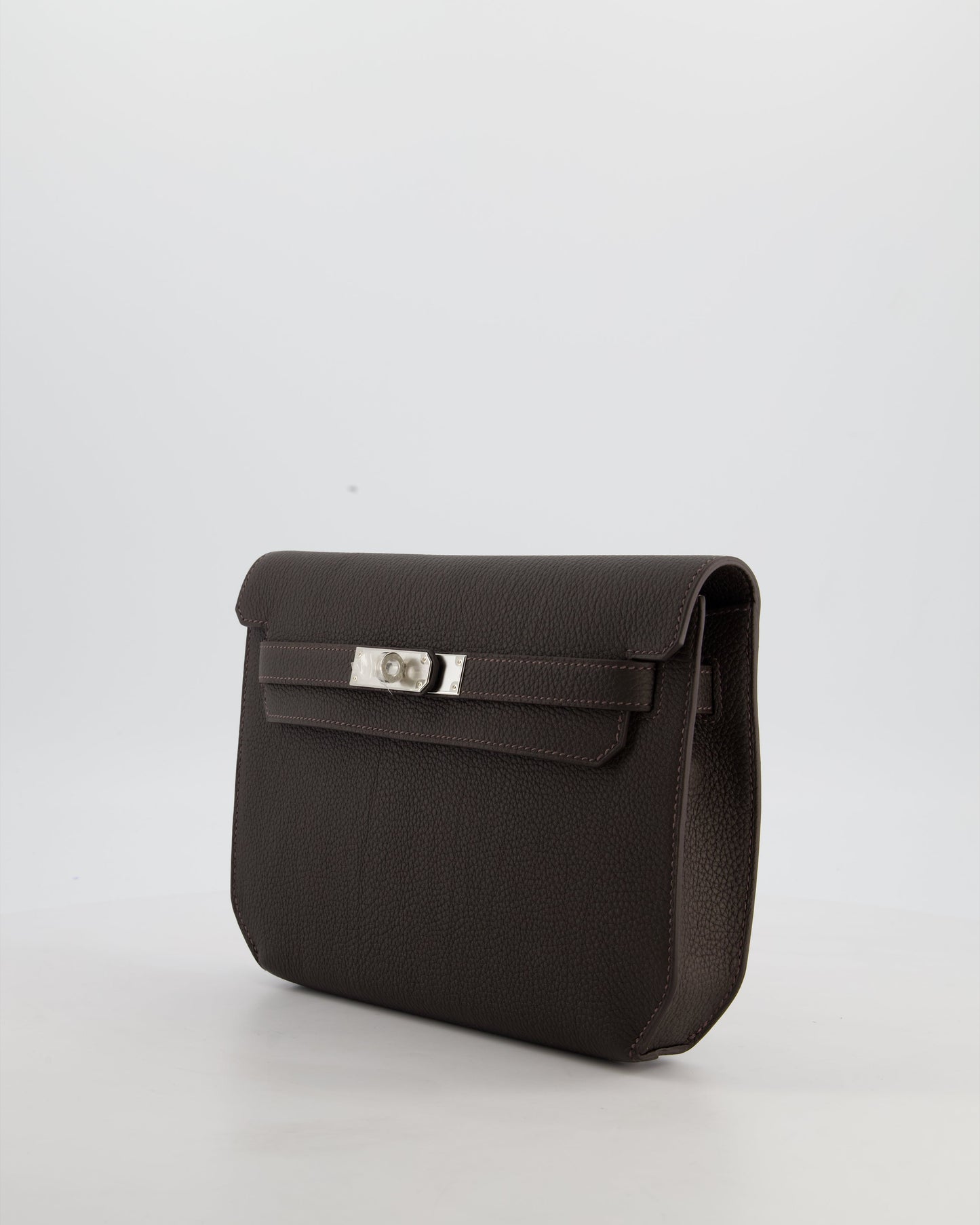 *RARE* Hermes Kelly Depeches 25 Bag in Bai Brun Togo Leather with Palladium Hardware