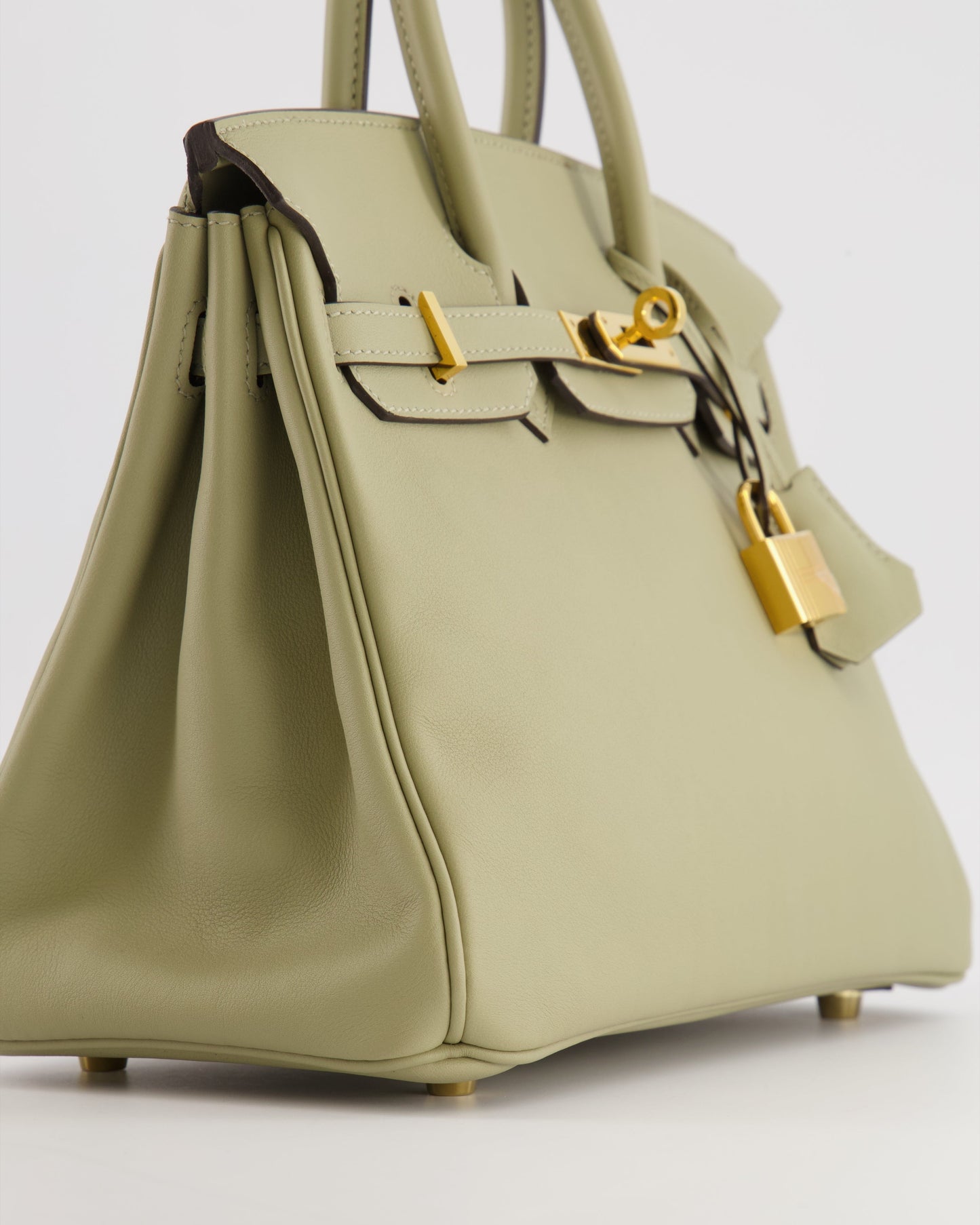 Hermes Birkin 25 Retourne Bag in Sauge Swift Leather with Gold Hardware