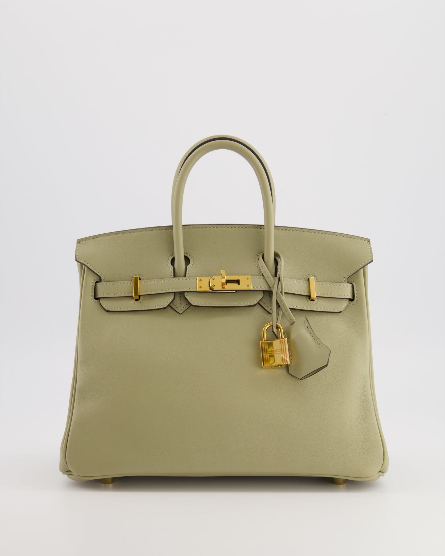 Hermes Birkin 25 Retourne Bag in Sauge Swift Leather with Gold Hardware
