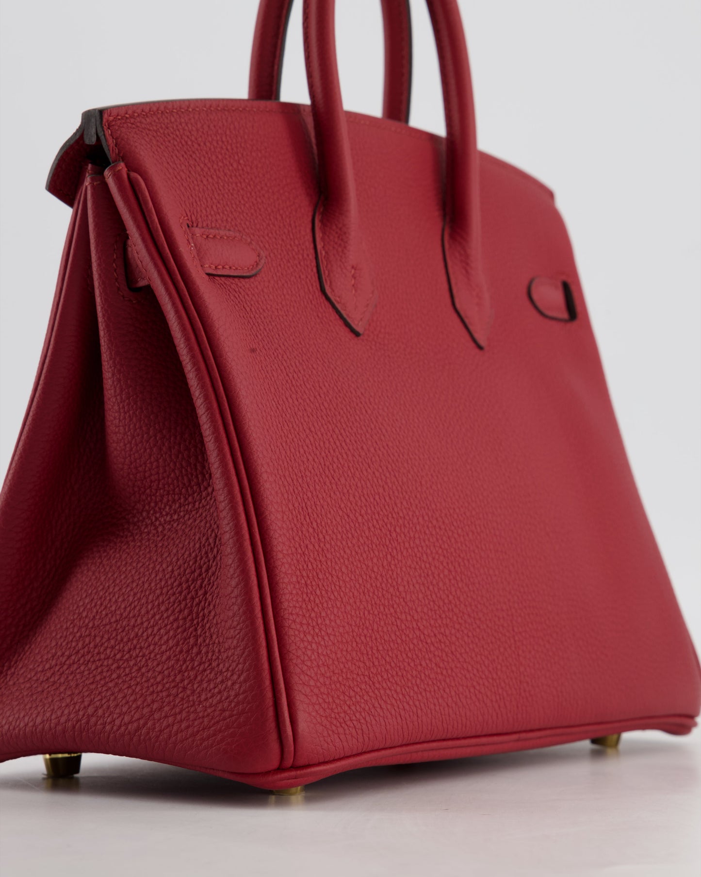 Hermes Birkin 25 Retourne Bag in Rouge Grenat Togo Leather with Gold Hardware