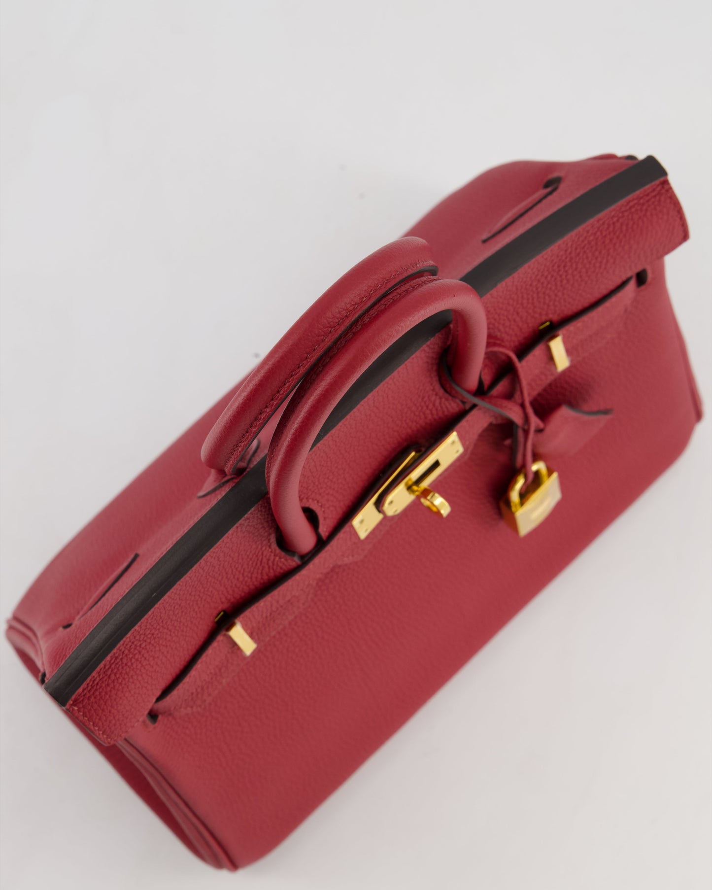 Hermes Birkin 25 Retourne Bag in Rouge Grenat Togo Leather with Gold Hardware