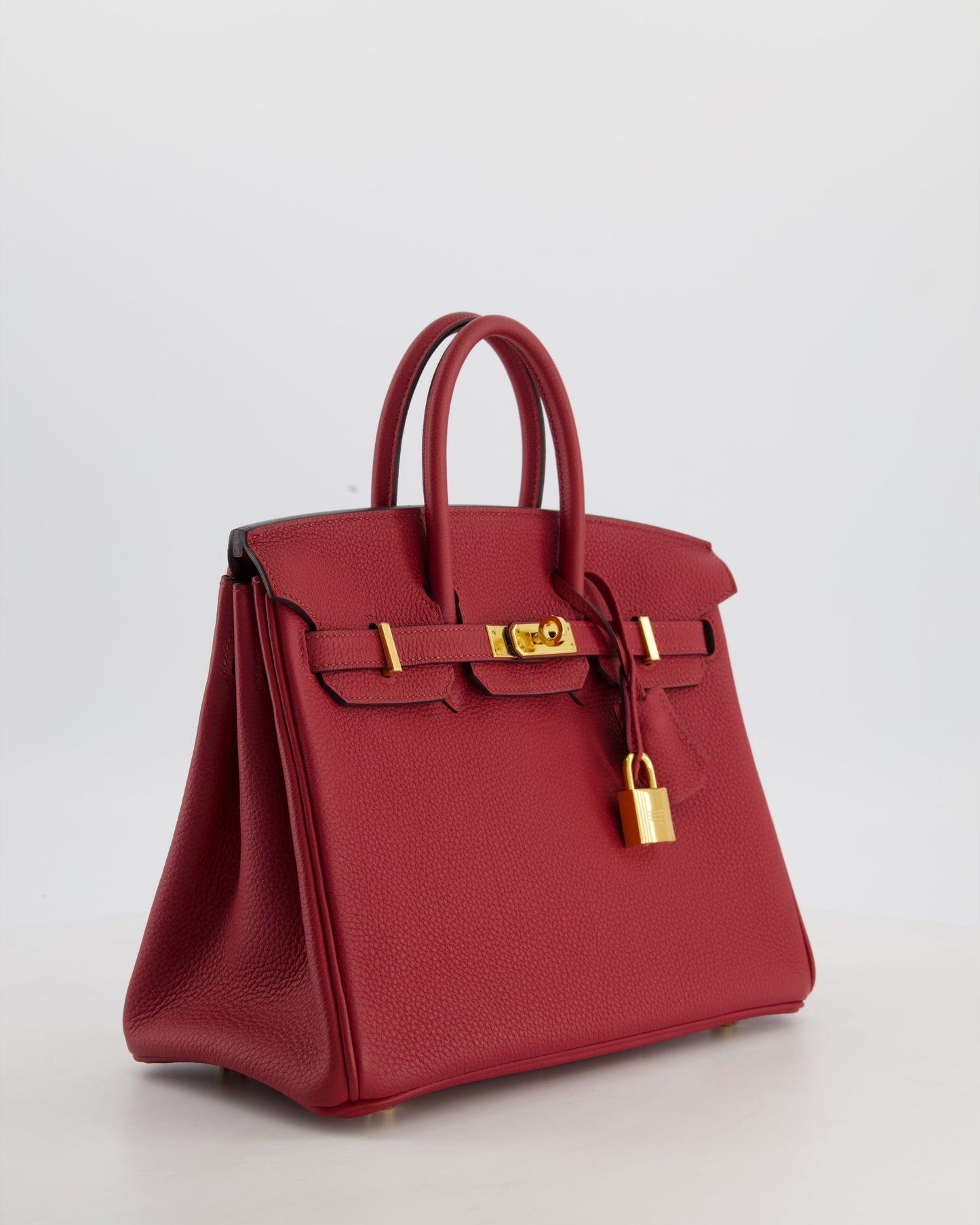 Hermes Birkin 25 Retourne Bag in Rouge Grenat Togo Leather with Gold Hardware