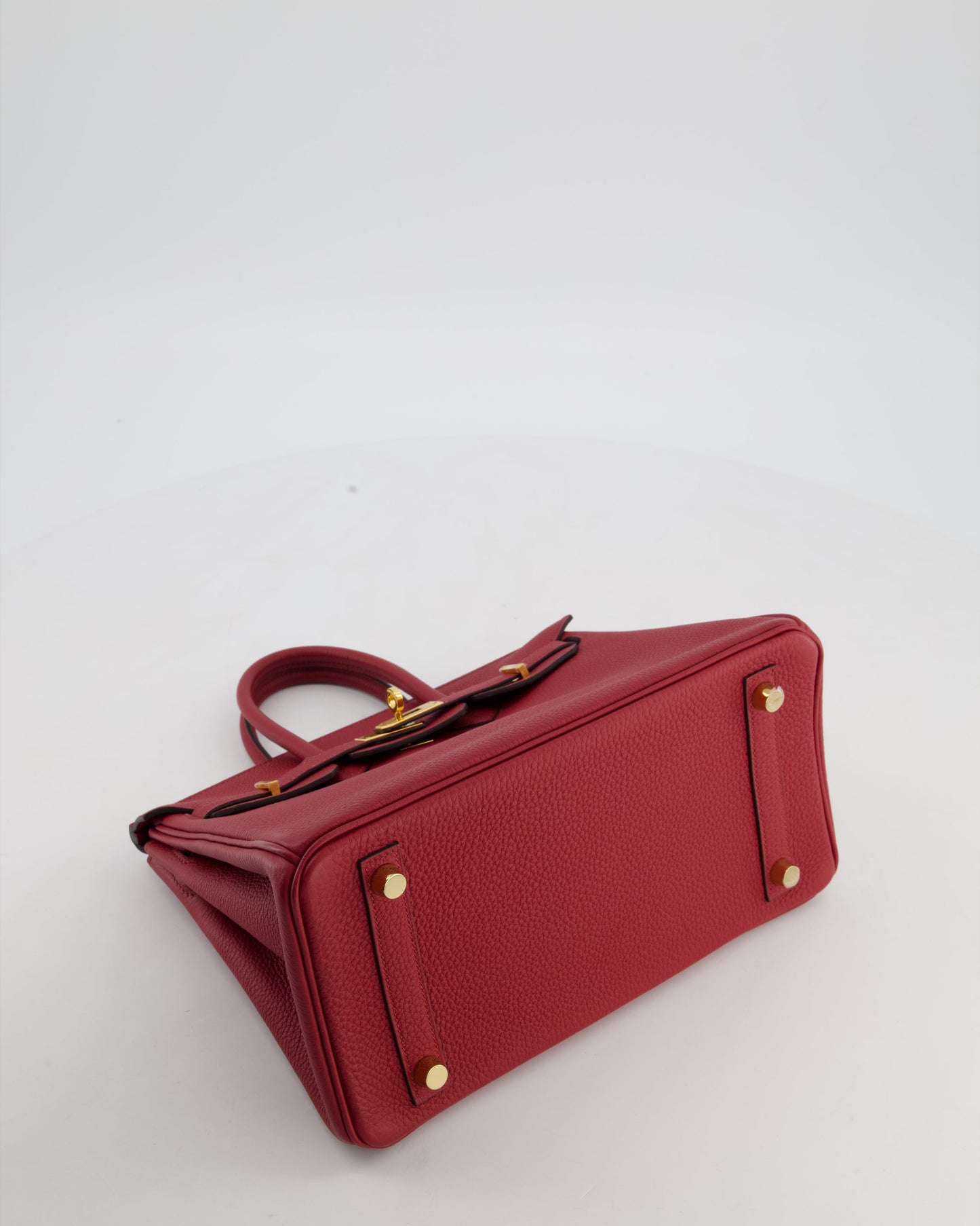 Hermes Birkin 25 Retourne Bag in Rouge Grenat Togo Leather with Gold Hardware