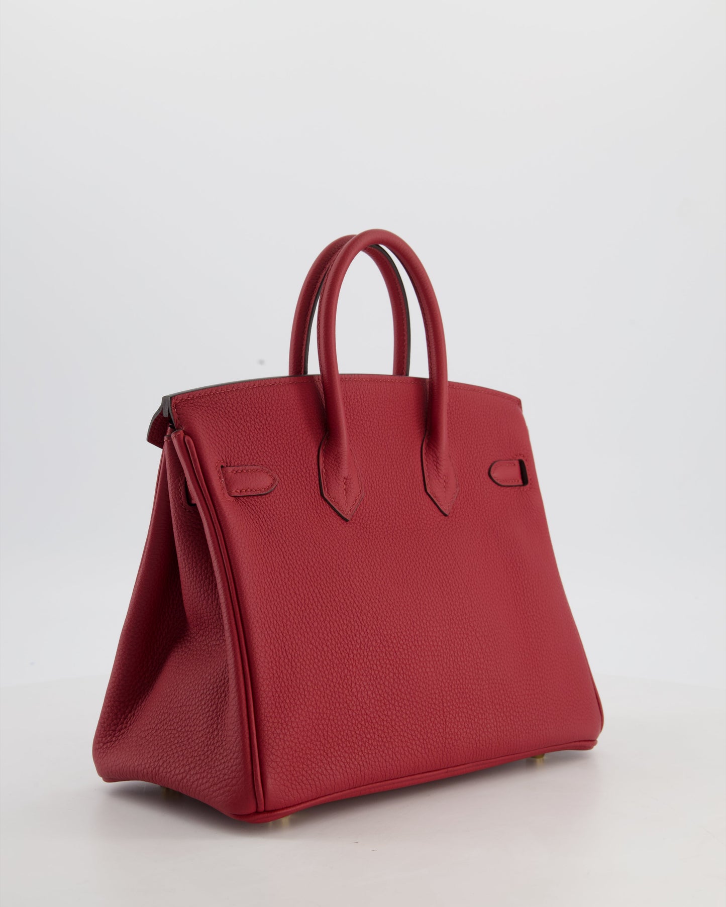 Hermes Birkin 25 Retourne Bag in Rouge Grenat Togo Leather with Gold Hardware
