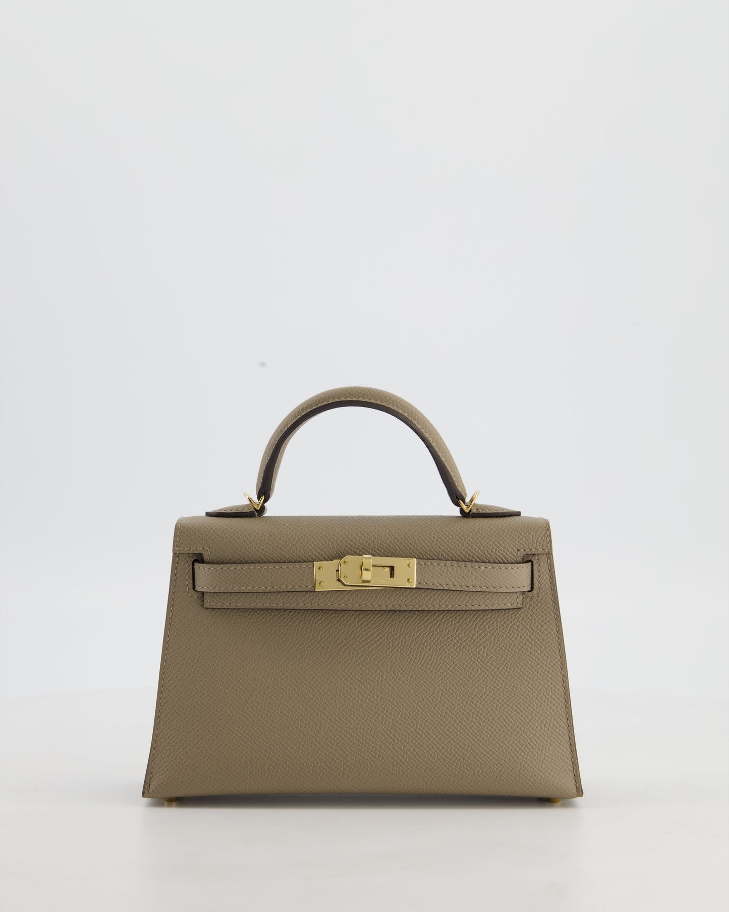 *SUPER RARE* Hermes HSS Mini Kelly II 20 Bag in Gris Tourterelle & Gris Perle Interior Epsom Leather with Permabrass Hardware