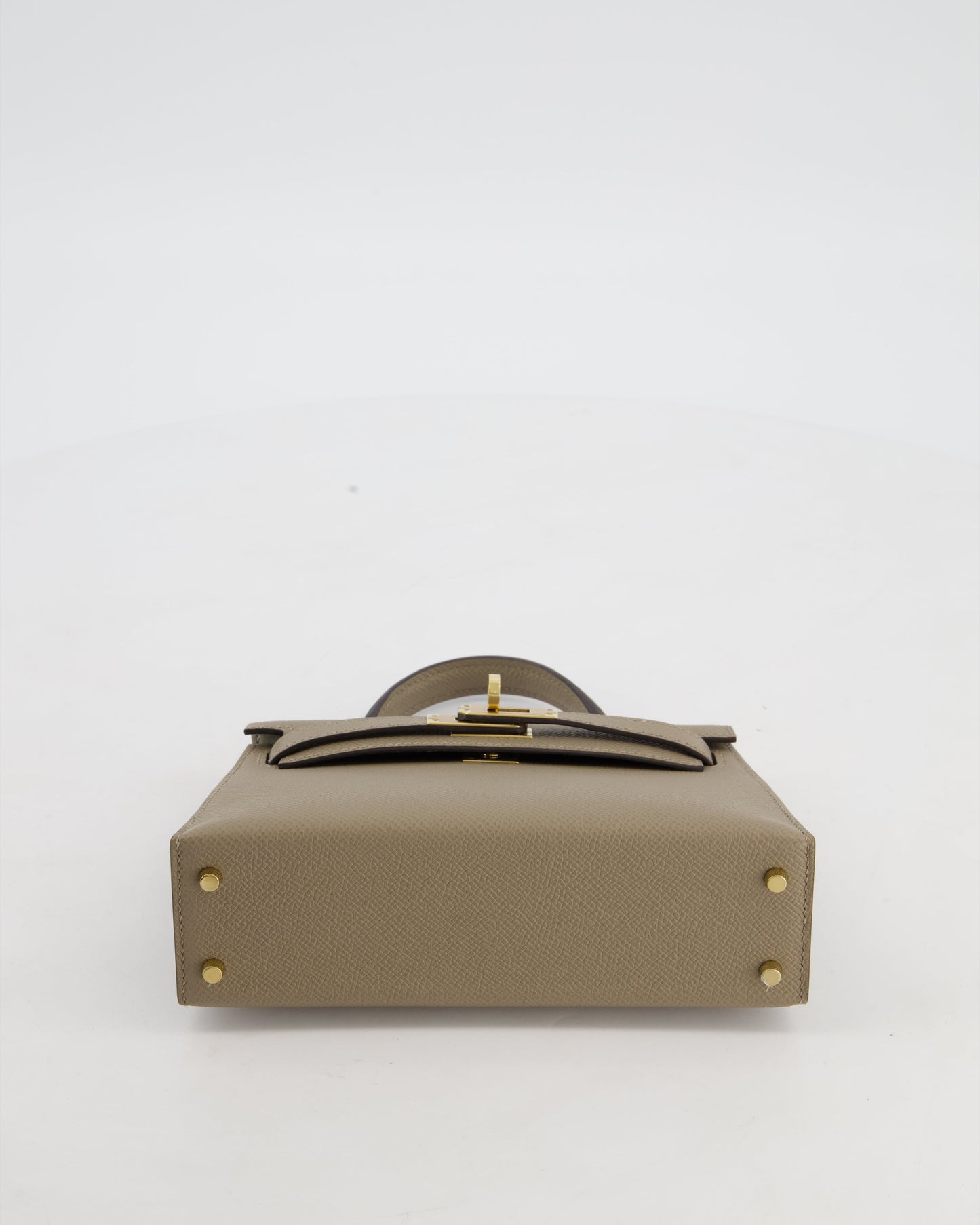 *SUPER RARE* Hermes HSS Mini Kelly II 20 Bag in Gris Tourterelle & Gris Perle Interior Epsom Leather with Permabrass Hardware