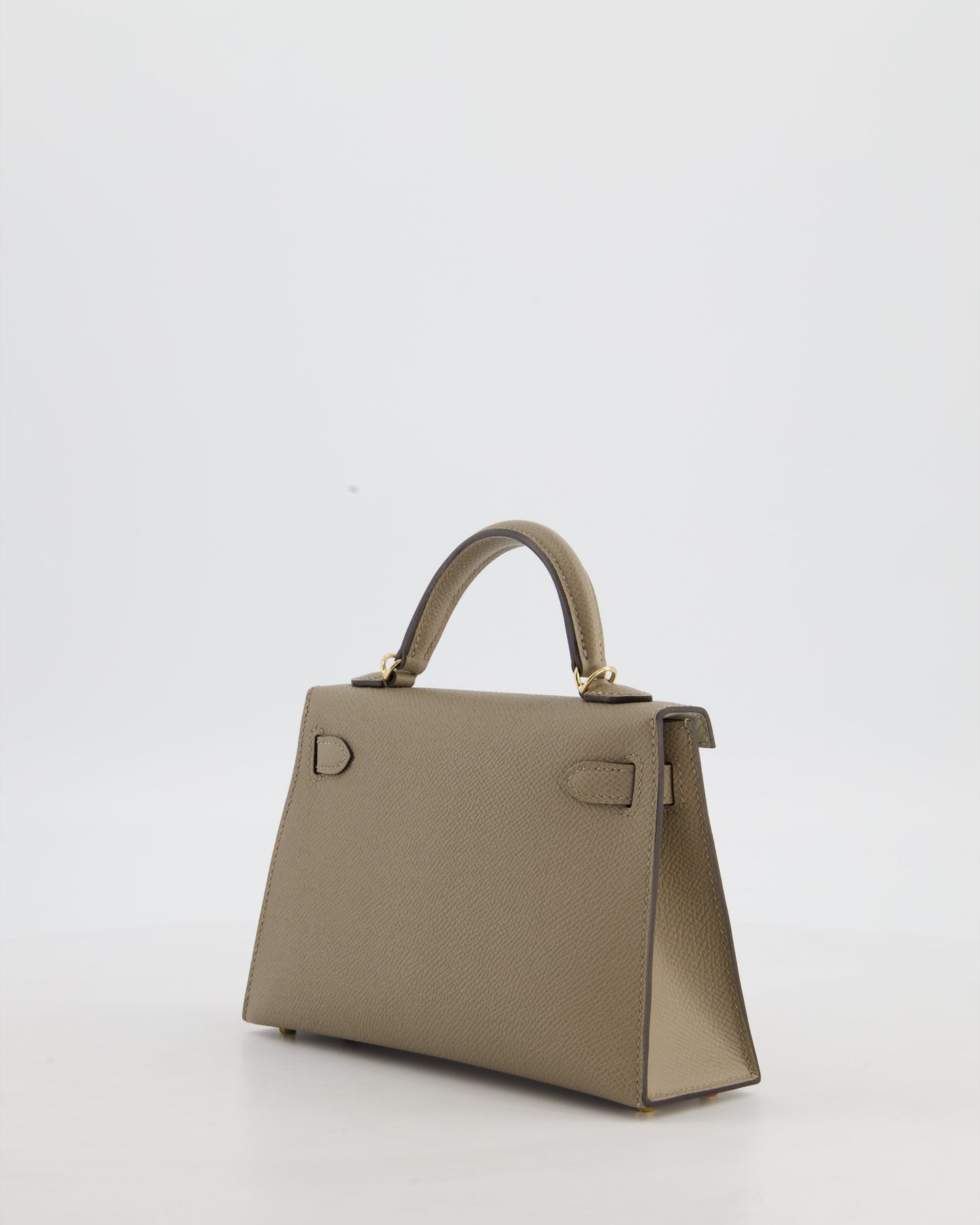 *SUPER RARE* Hermes HSS Mini Kelly II 20 Bag in Gris Tourterelle & Gris Perle Interior Epsom Leather with Permabrass Hardware