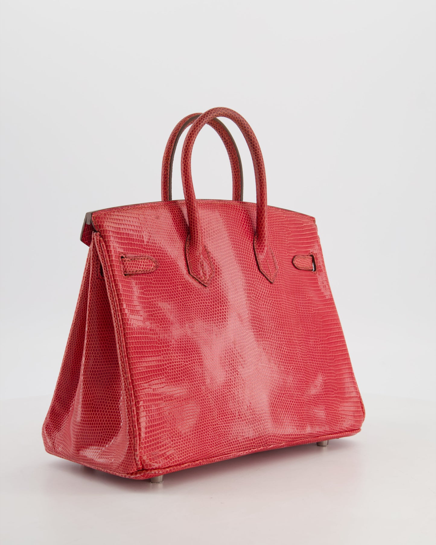*HOT* Hermes Birkin 25 Verso Retourne Bag in Bougainvillea Lizard Niloticus Leather, Rose Shocking Interior with Palladium Hardware