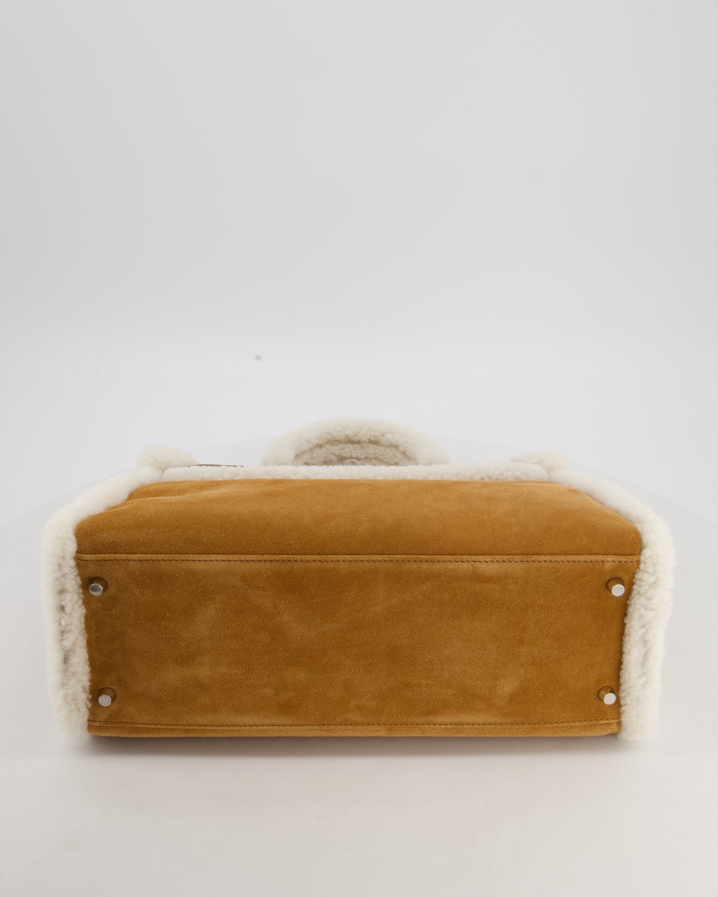 Hermes Kelly 35 Teddy Plush Grizzly Bag in Alezan Swift Leather, Ecru Plush & Chamois Grizzly Suede Leather with Palladium Hardware