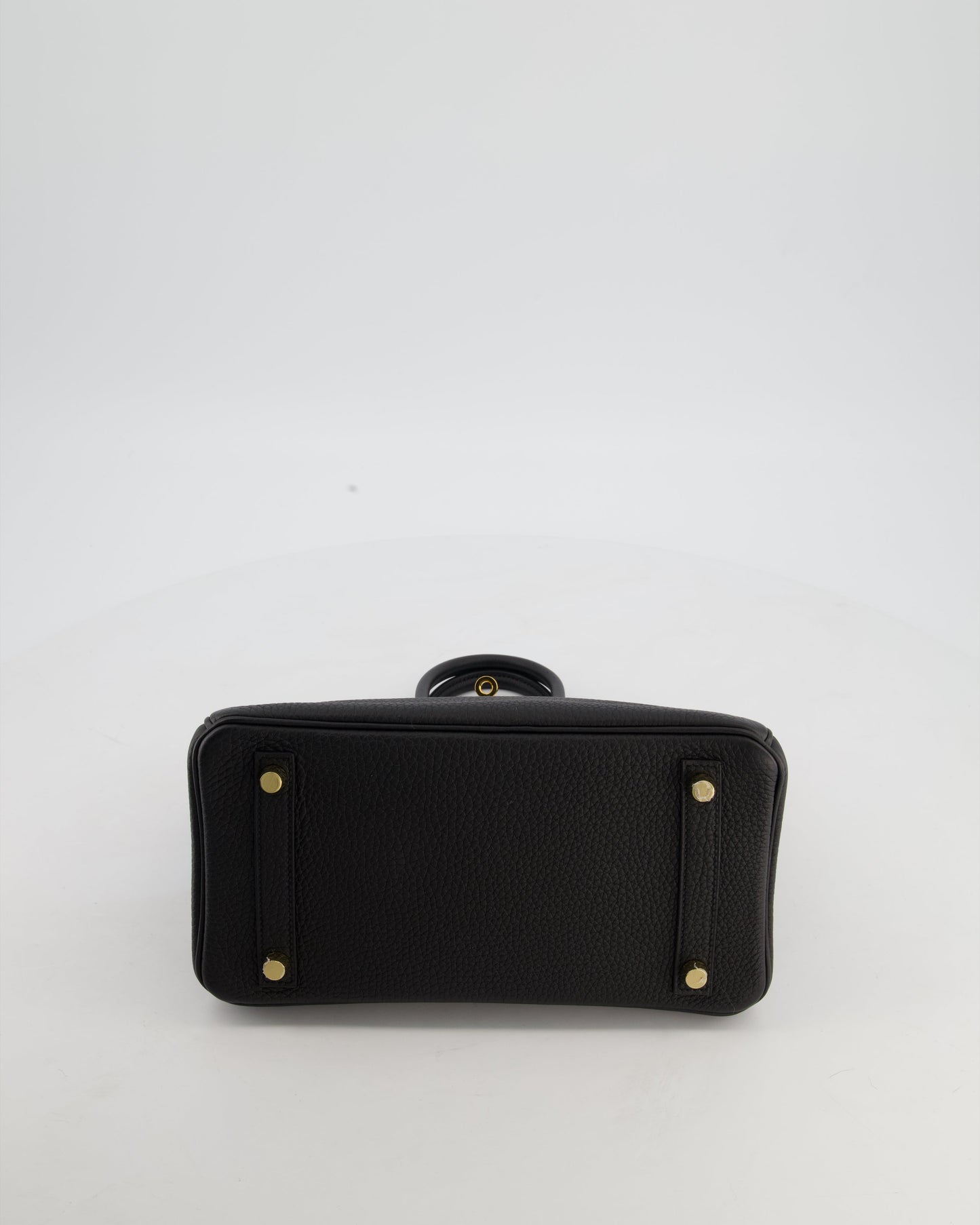 *HOT* Hermes Birkin 25 Retourne Bag in Noir Togo Leather with Gold Hardware