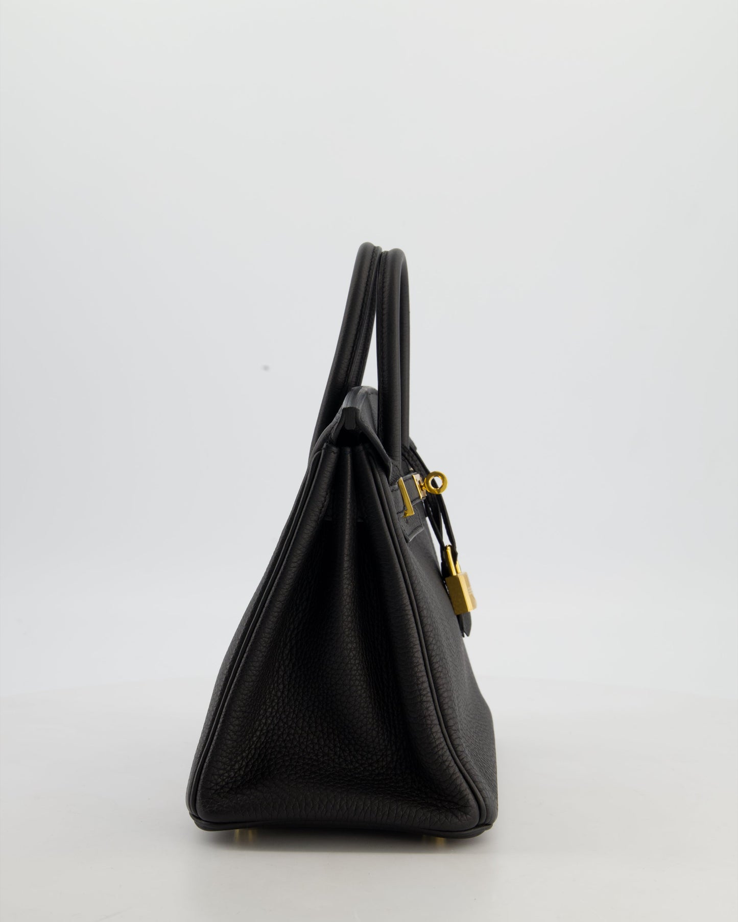 *HOT* Hermes Birkin 25 Retourne Bag in Noir Togo Leather with Gold Hardware
