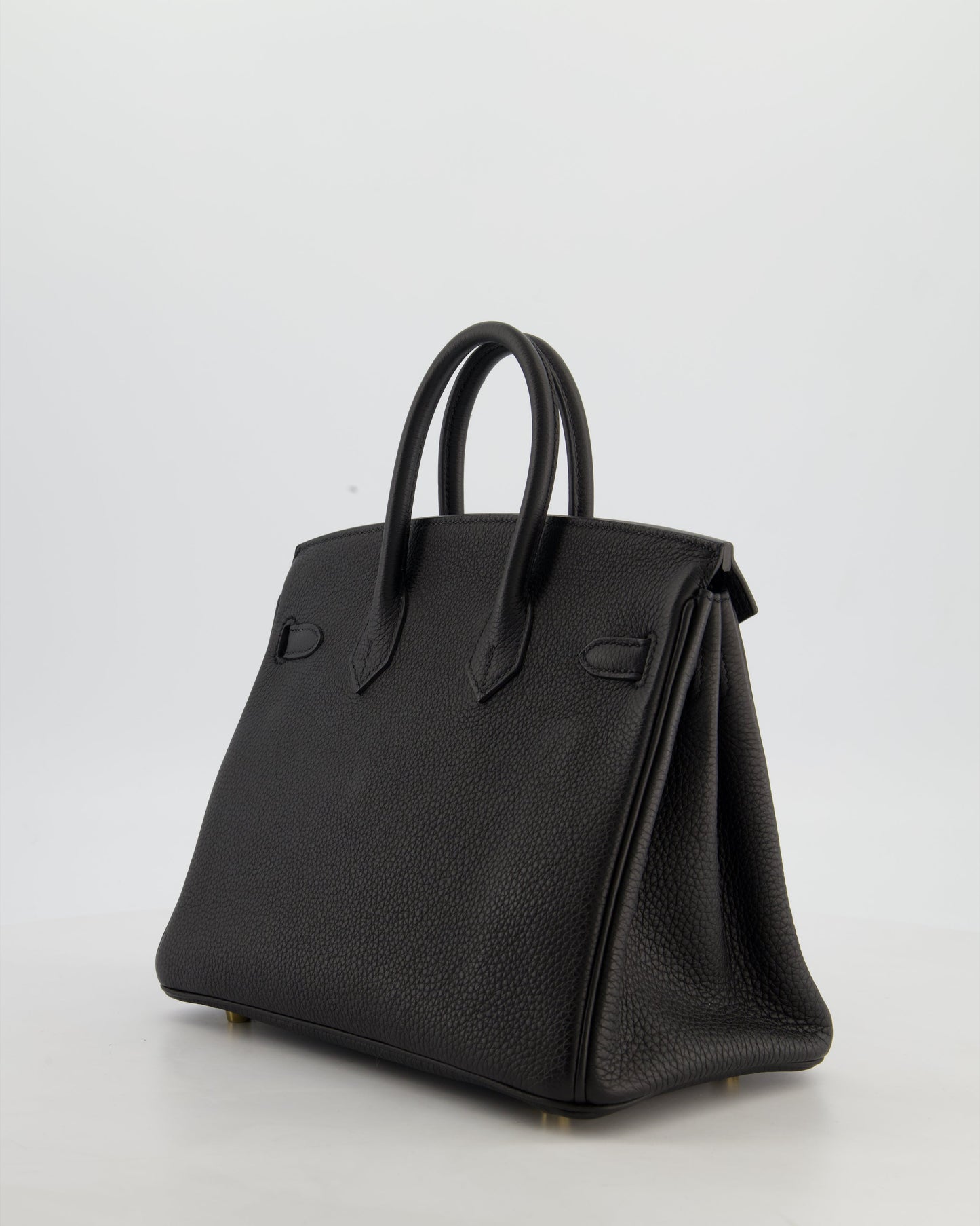 *HOT* Hermes Birkin 25 Retourne Bag in Noir Togo Leather with Gold Hardware