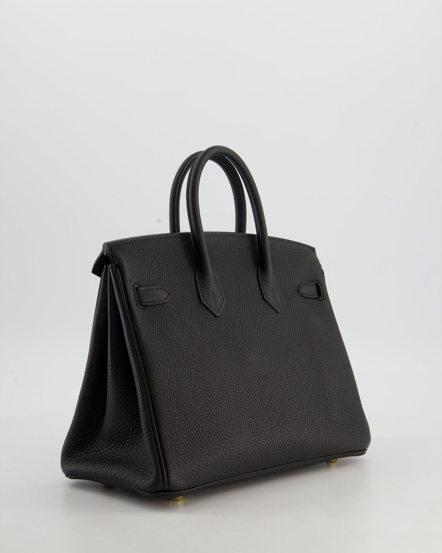 *HOT* Hermes Birkin 25 Retourne Bag in Noir Togo Leather with Gold Hardware