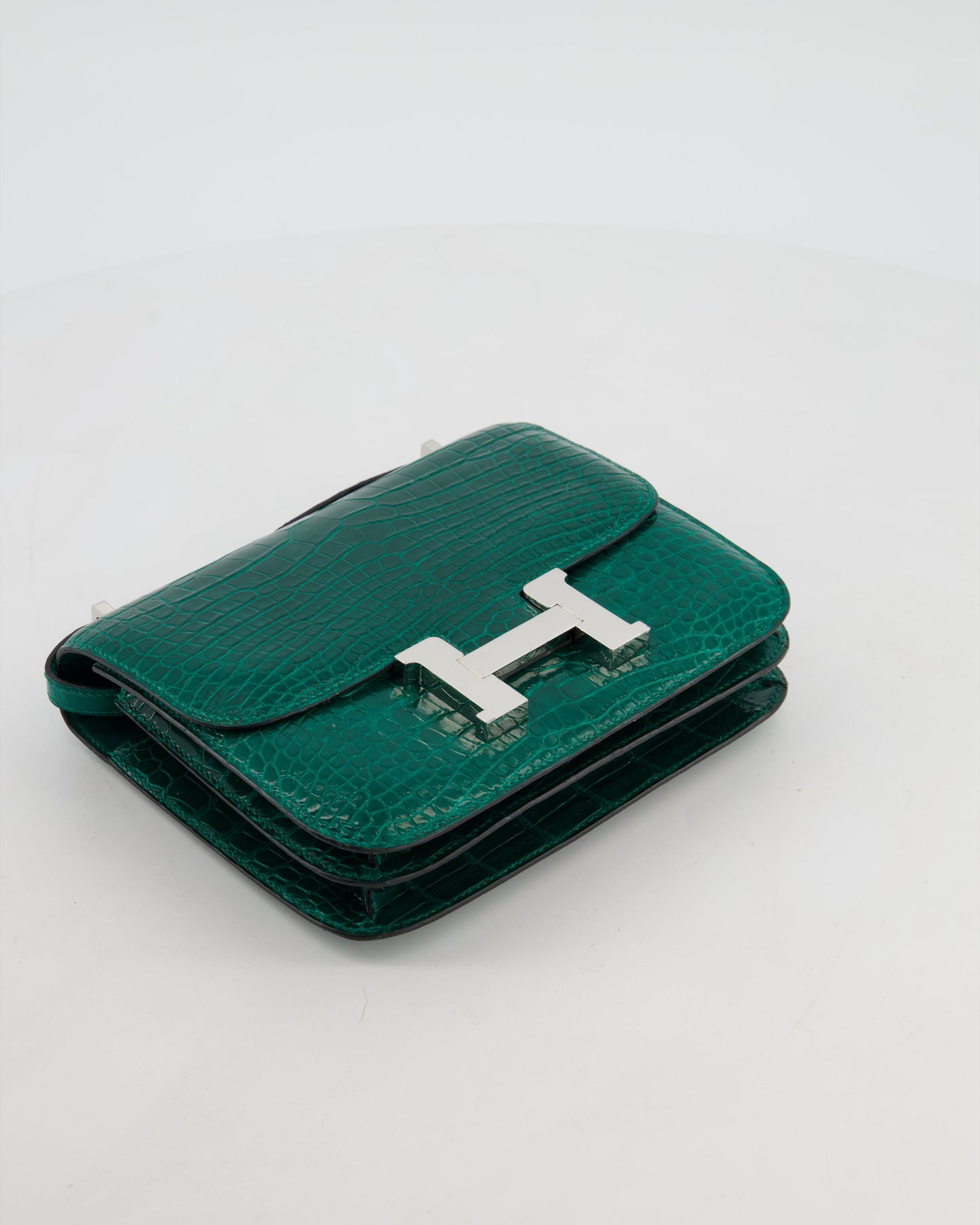 *HOT* Hermes Constance 18 Bag in Vert Bosphore Crocodile Porosus with Palladium Hardware