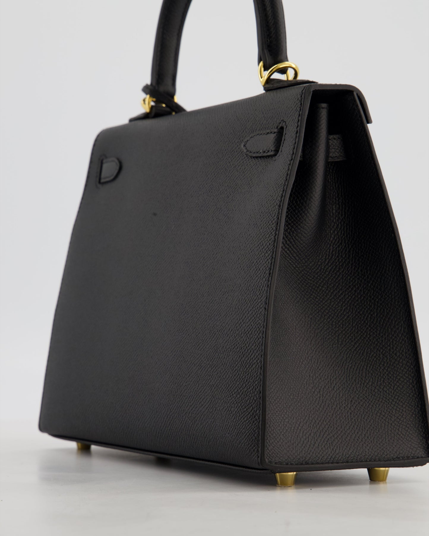 *HOT* Hermes Kelly 25 Sellier Bag in Noir Epsom Leather with Gold Hardware