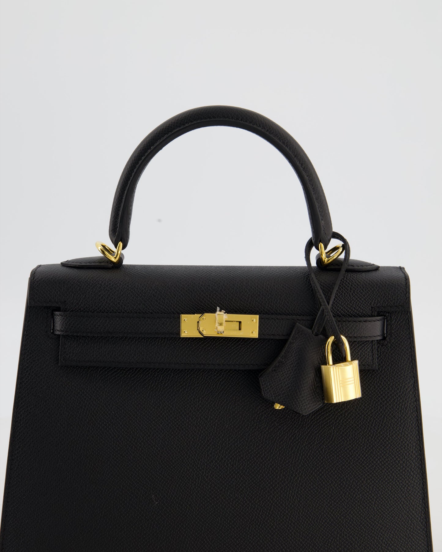 *HOT* Hermes Kelly 25 Sellier Bag in Noir Epsom Leather with Gold Hardware