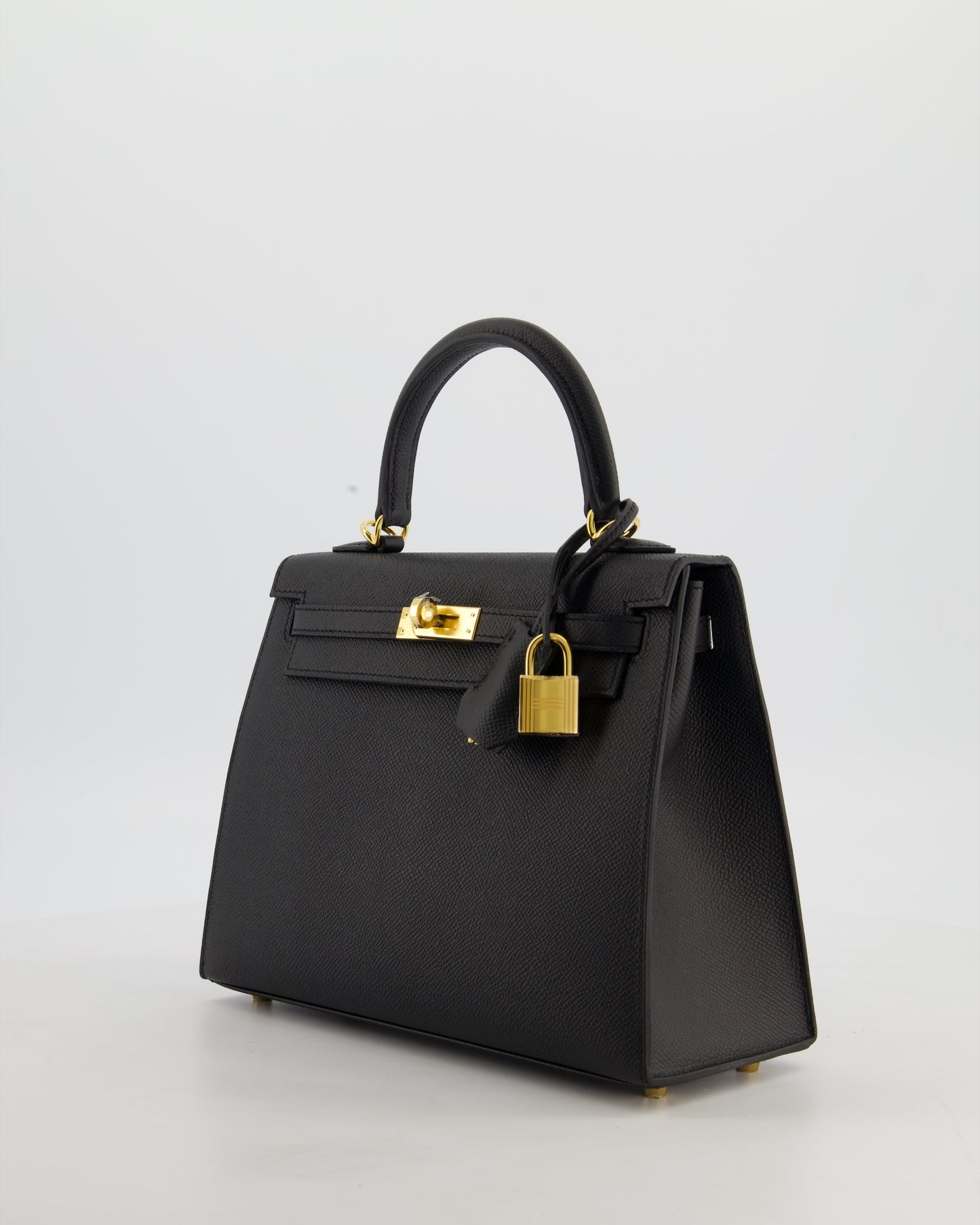 *HOT* Hermes Kelly 25 Sellier Bag in Noir Epsom Leather with Gold Hardware