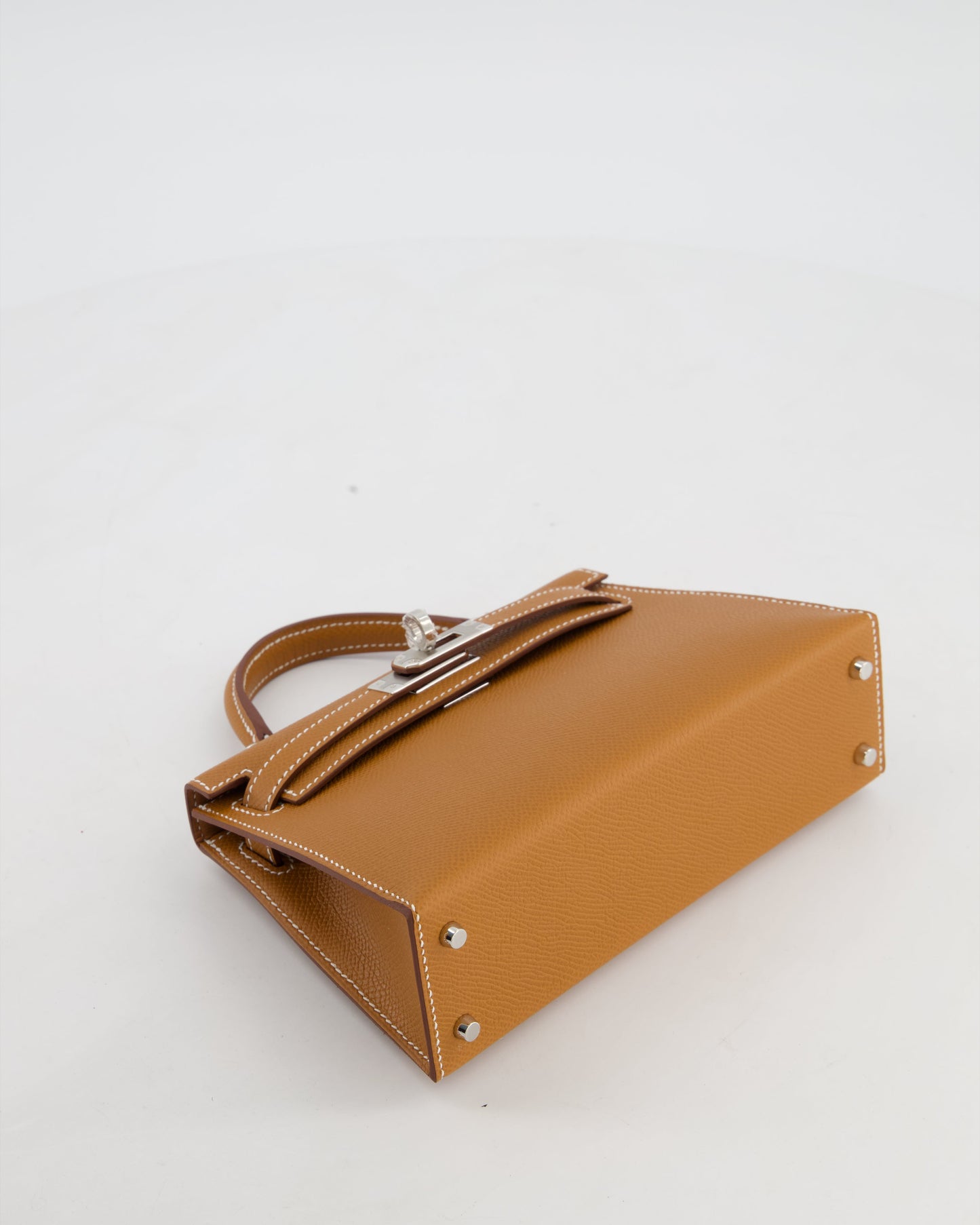 *NEW STAMP* Hermes Mini Kelly II 20 Bag in Gold Epsom Leather with Palladium Hardware