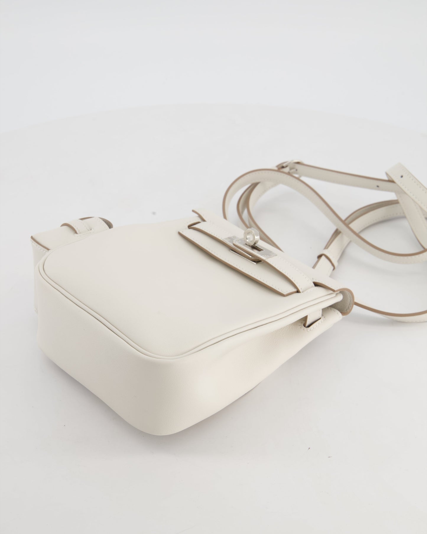 *RARE* Hermes Kelly Jump Backpack Bag in Gris Pale Swift Leather with Palladium Hardware