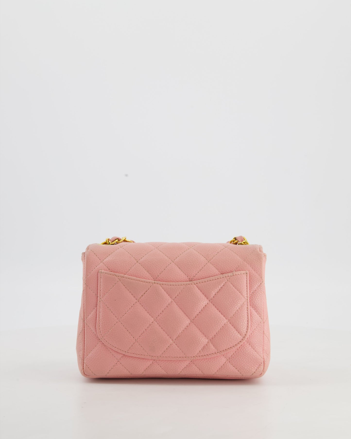 *HOT* Chanel Pink Mini Square Bag in Caviar Leather with 24K Gold Hardware