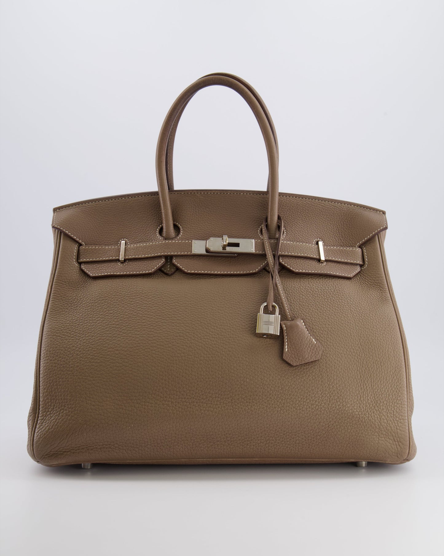Hermes Birkin 35 Bag in Etoupe Togo Leather with Palladium Hardware