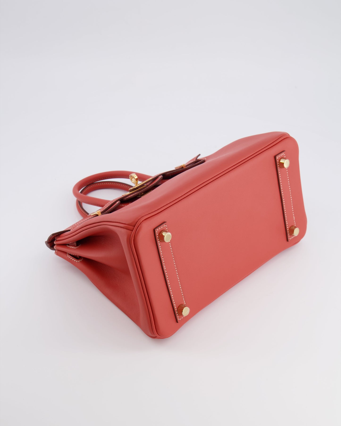 Hermes Birkin 25 Retourne Bag in Sanguine Swift Leather with Gold Hardware
