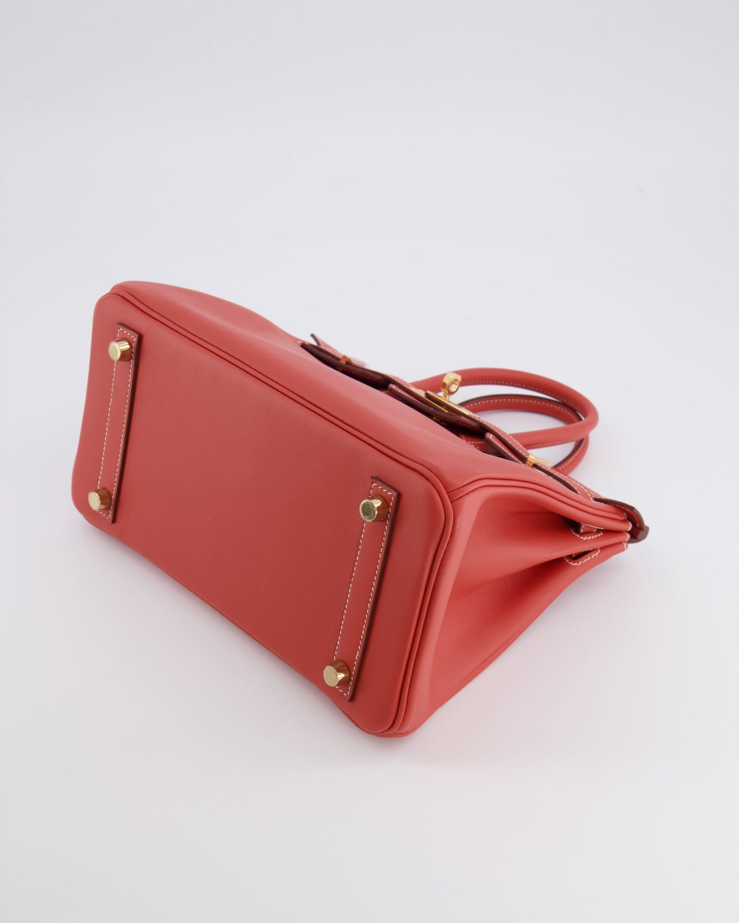Hermes Birkin 25 Retourne Bag in Sanguine Swift Leather with Gold Hardware