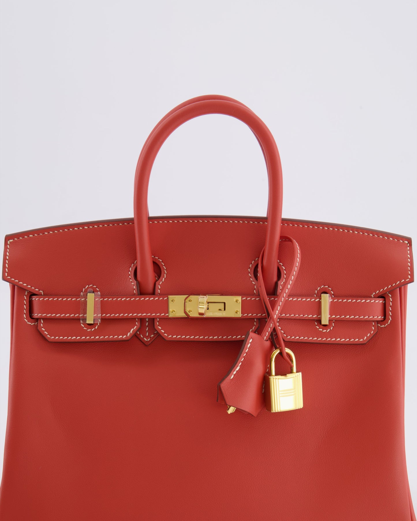 Hermes Birkin 25 Retourne Bag in Sanguine Swift Leather with Gold Hardware
