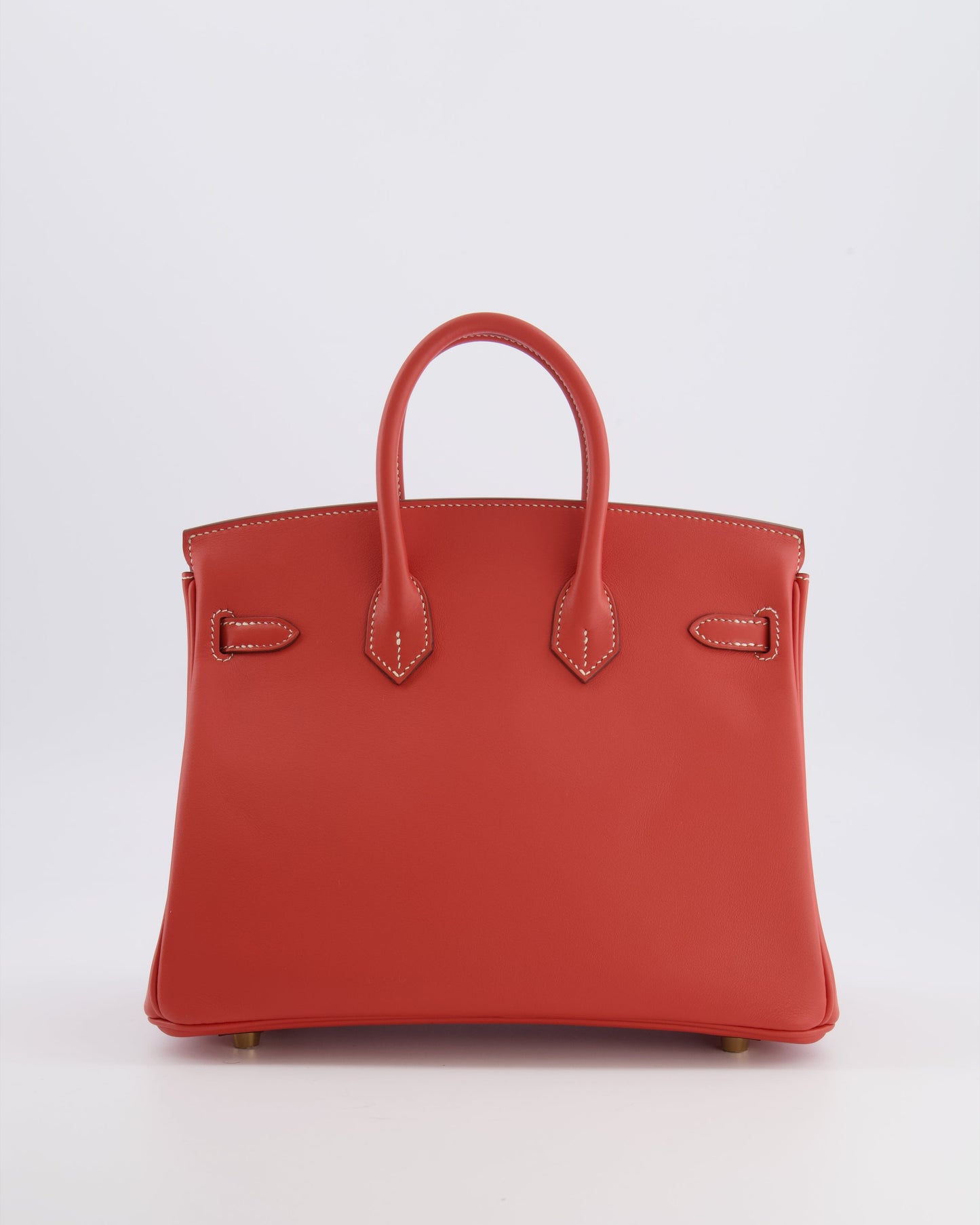 Hermes Birkin 25 Retourne Bag in Sanguine Swift Leather with Gold Hardware