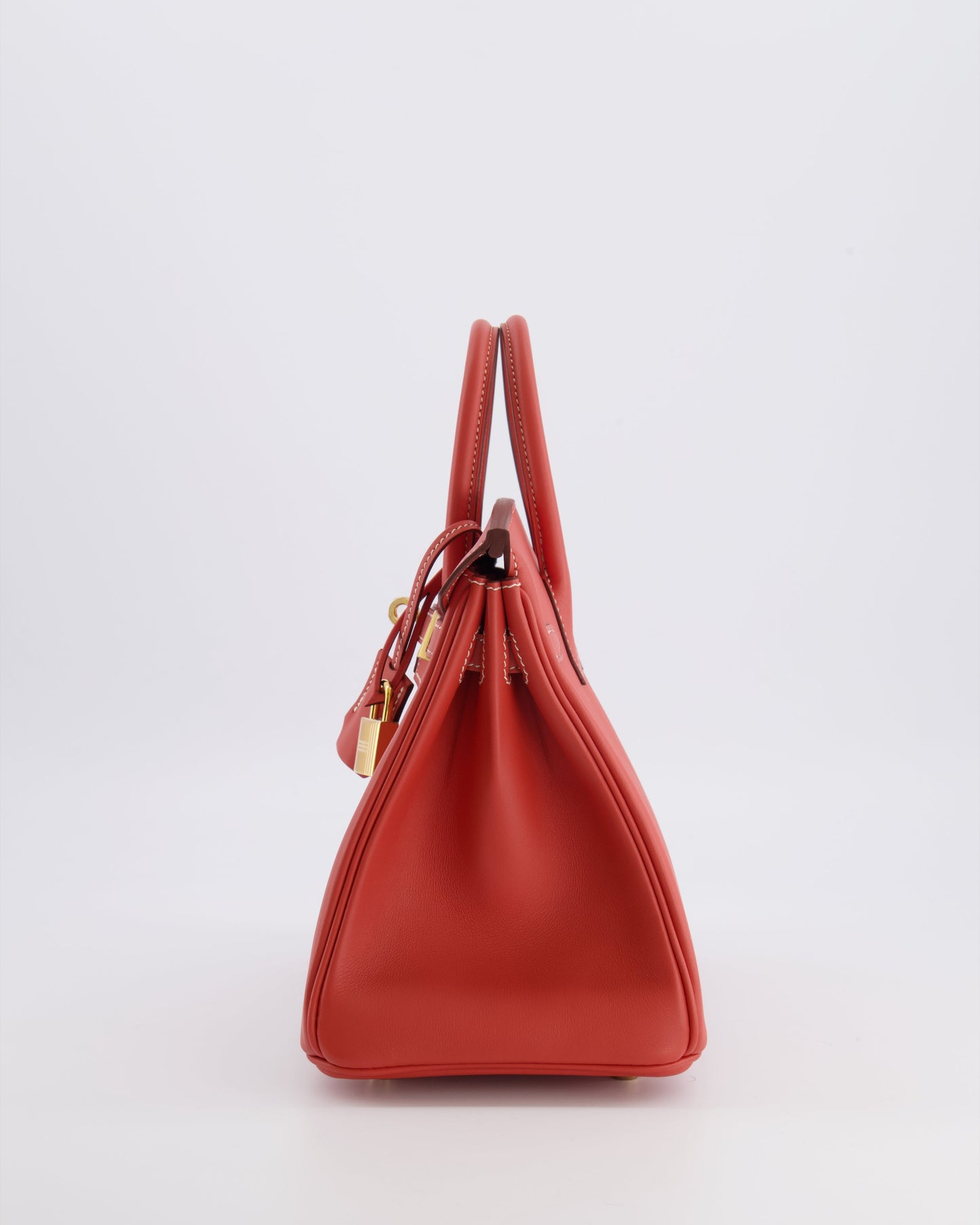 Hermes Birkin 25 Retourne Bag in Sanguine Swift Leather with Gold Hardware