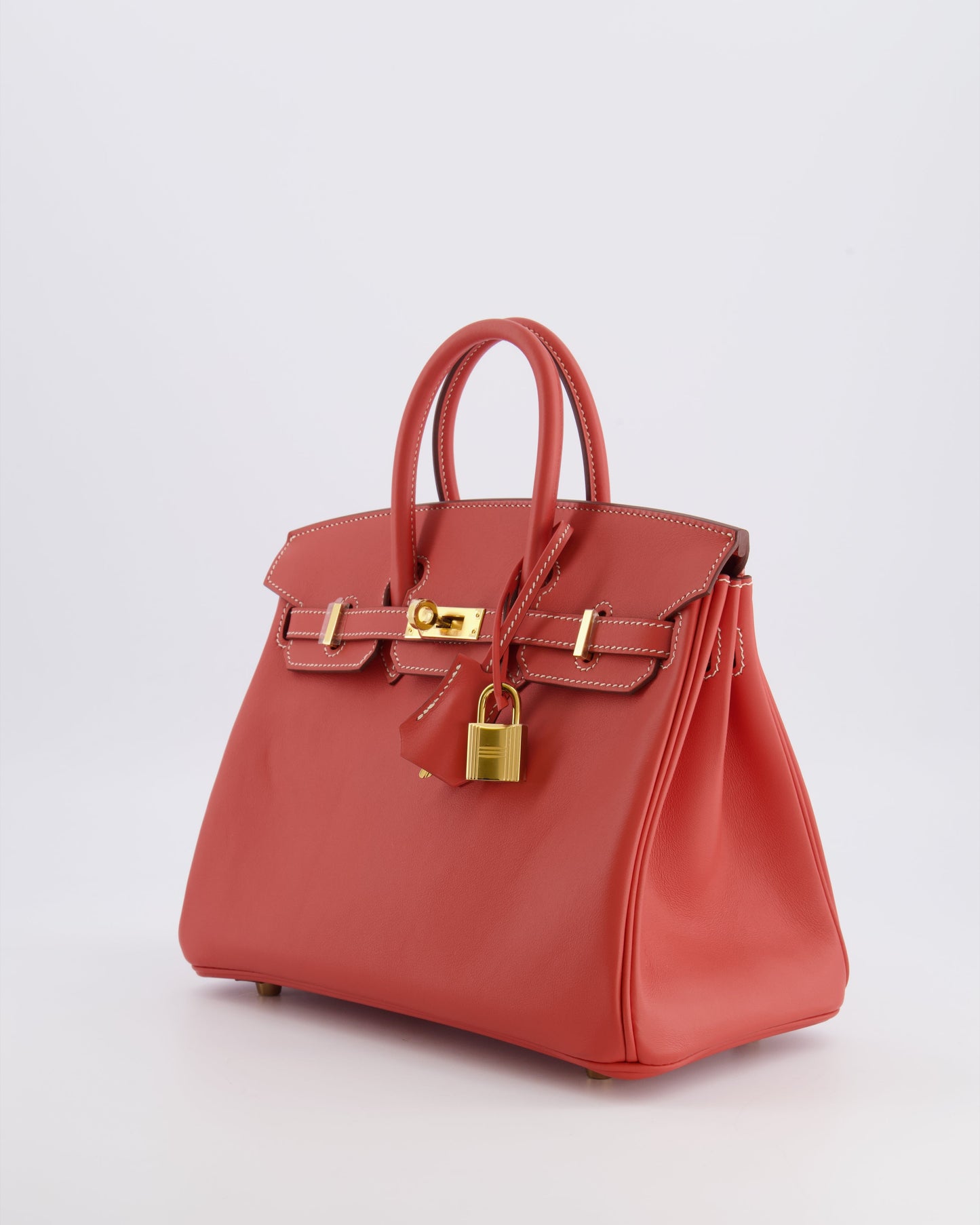 Hermes Birkin 25 Retourne Bag in Sanguine Swift Leather with Gold Hardware