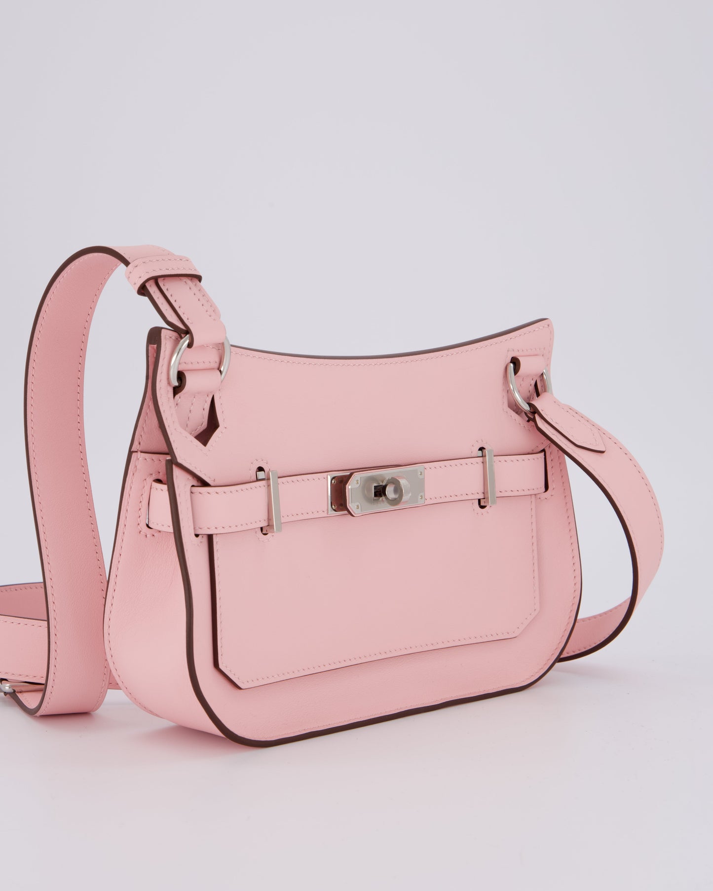 *RARE & HOT* Hermes Mini Jypsiere Bag in Rose Sakura Swift Leather with Palladium Hardware