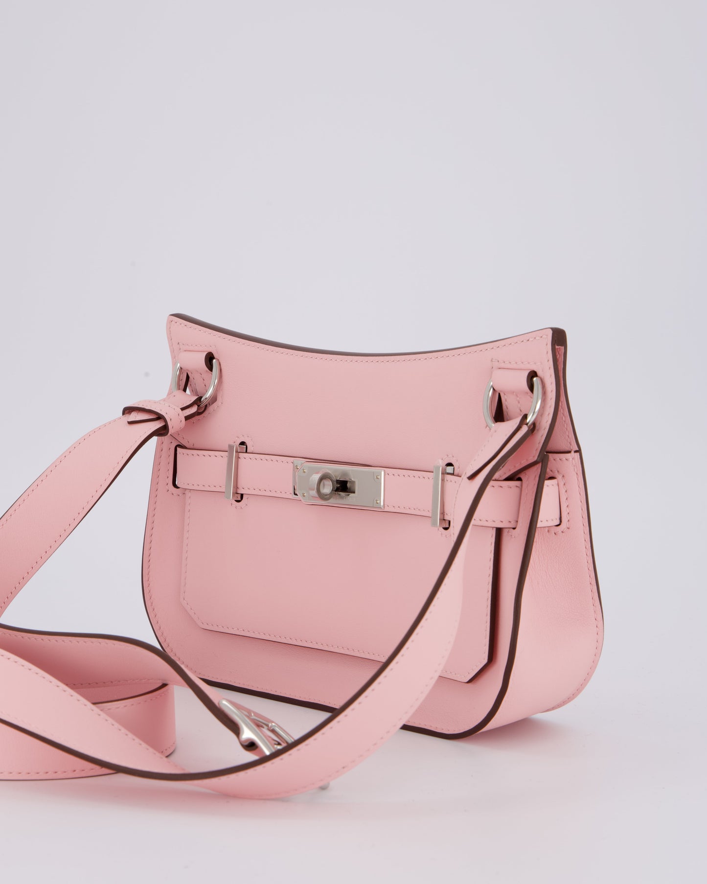 *RARE & HOT* Hermes Mini Jypsiere Bag in Rose Sakura Swift Leather with Palladium Hardware