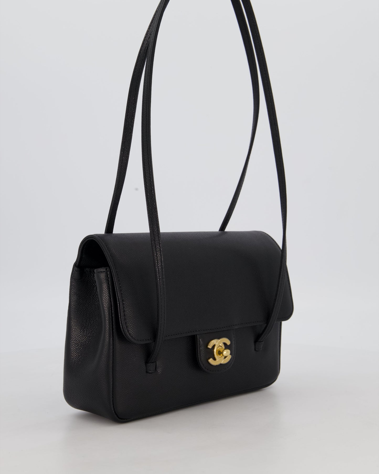 *RARE* Chanel 26P Preppy Coco Small Flap Bag in Shiny Caviar Leather with Gold Hardware