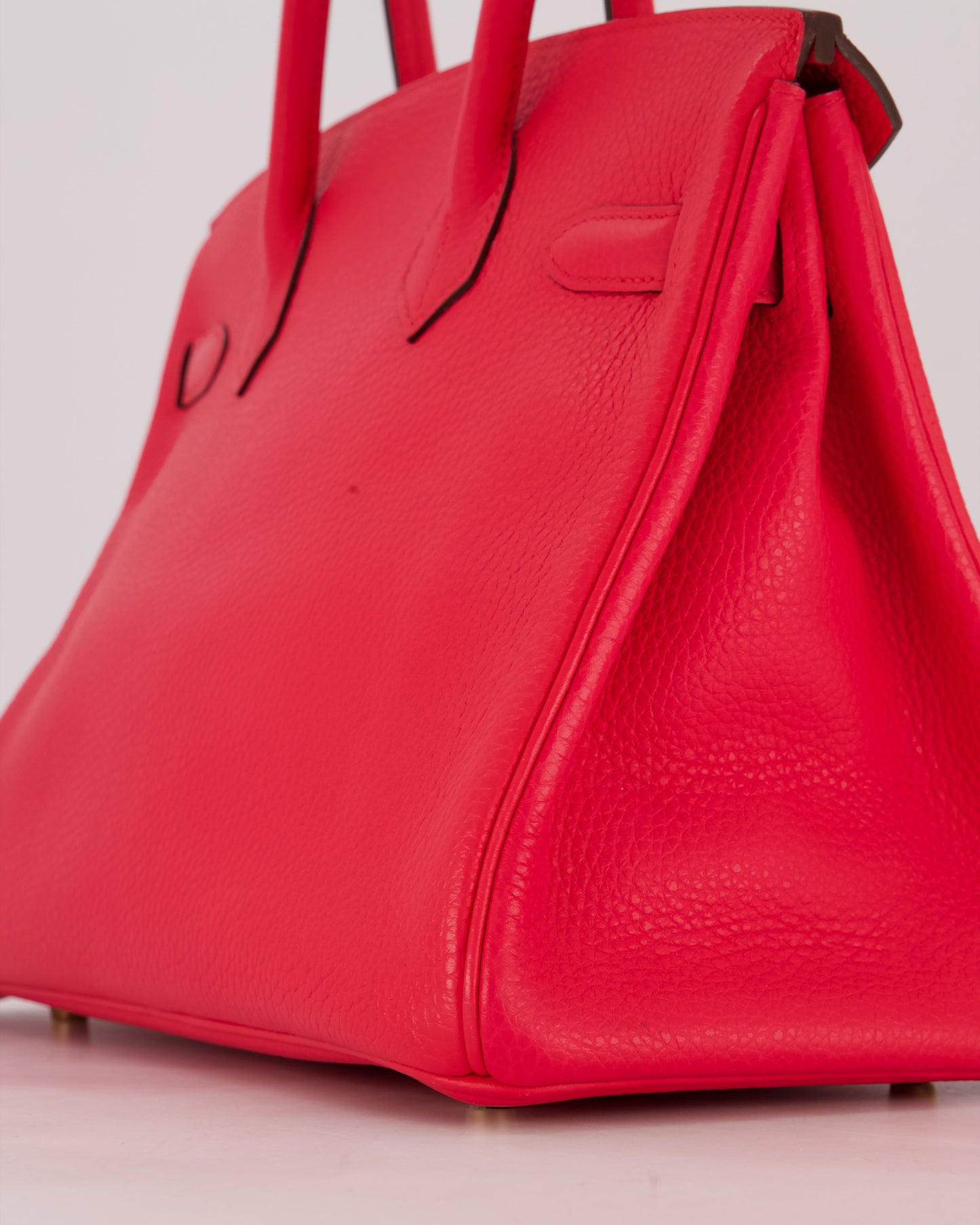 *RARE* Hermes Birkin 30 Retourne Bag in Rose Extreme Clemence Leather with Gold Hardware