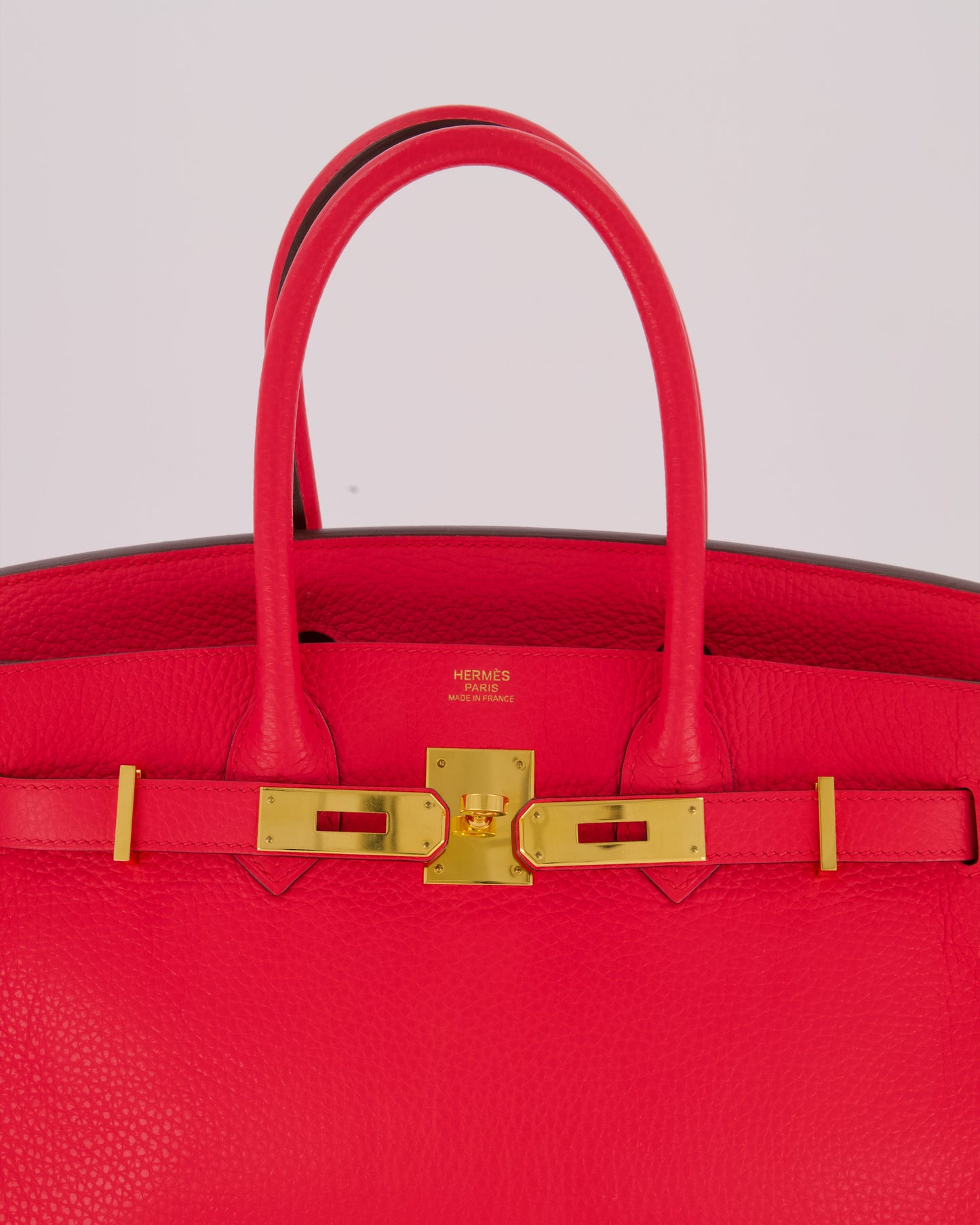 *RARE* Hermes Birkin 30 Retourne Bag in Rose Extreme Clemence Leather with Gold Hardware