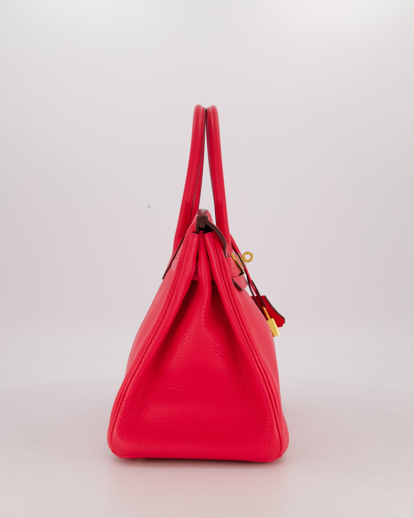 *RARE* Hermes Birkin 30 Retourne Bag in Rose Extreme Clemence Leather with Gold Hardware