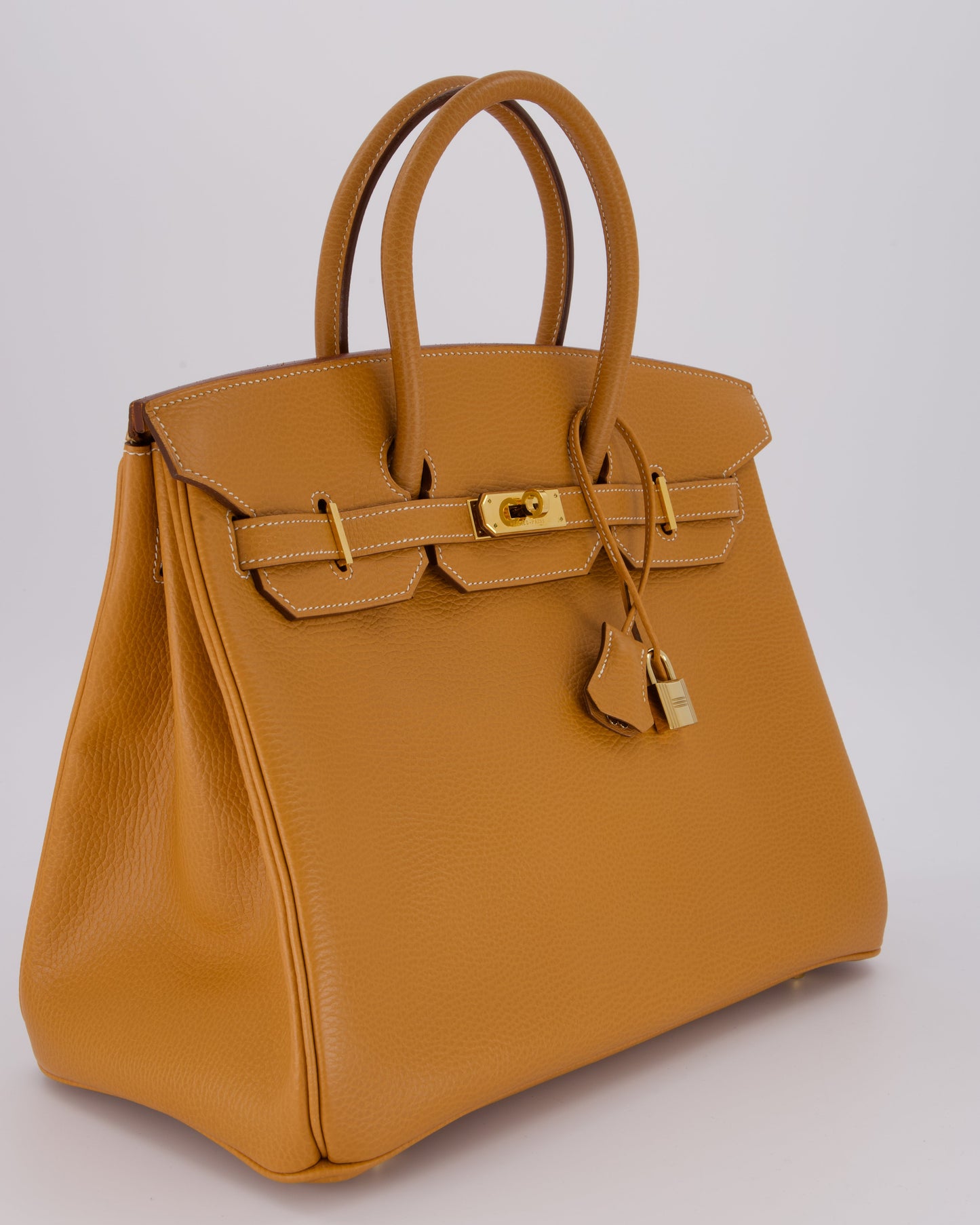 *VERY RARE* Hermes Vintage Birkin 35 Retourne Bag in Naturel Ardennes Leather With Gold Hardware