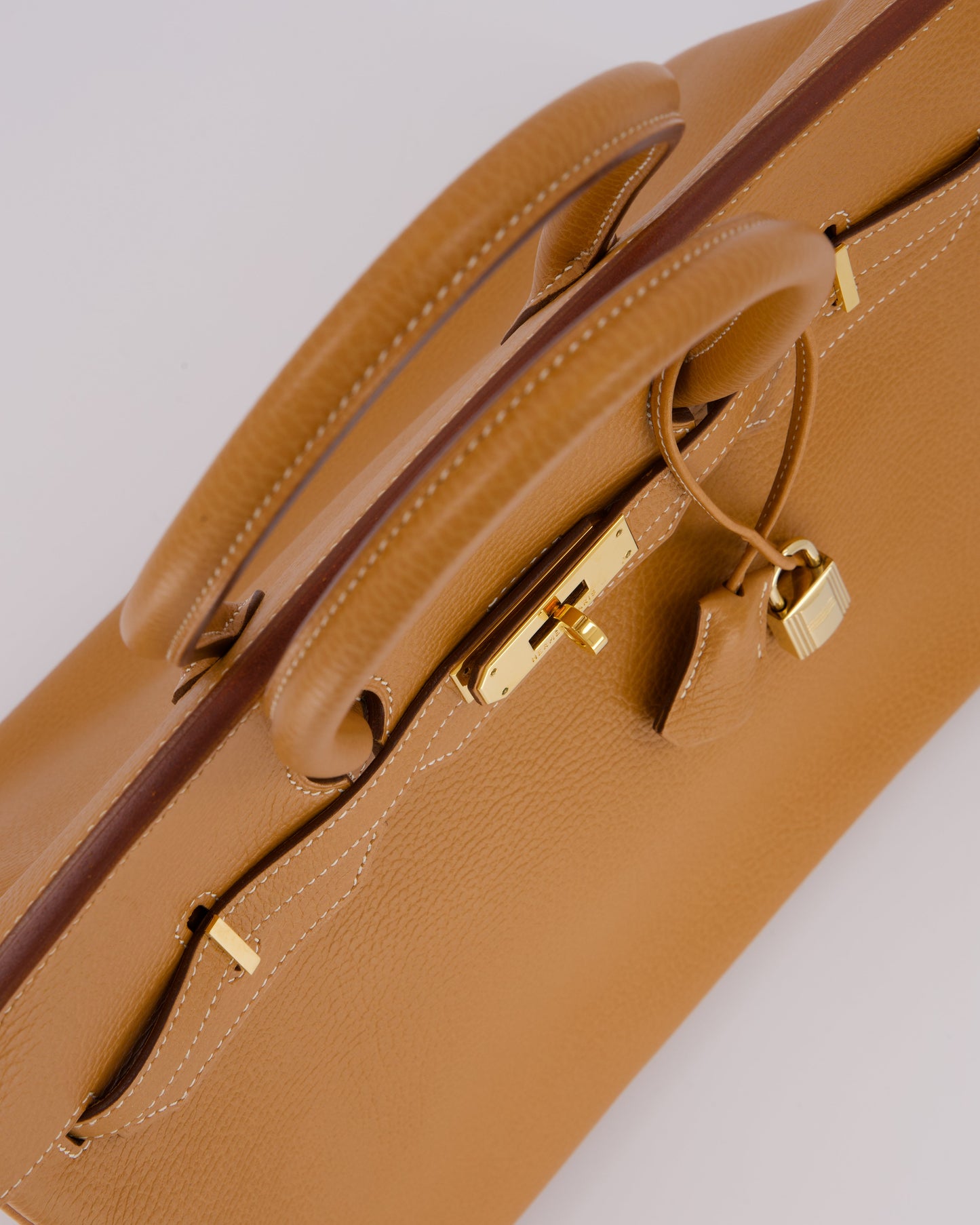 *VERY RARE* Hermes Vintage Birkin 35 Retourne Bag in Naturel Ardennes Leather With Gold Hardware