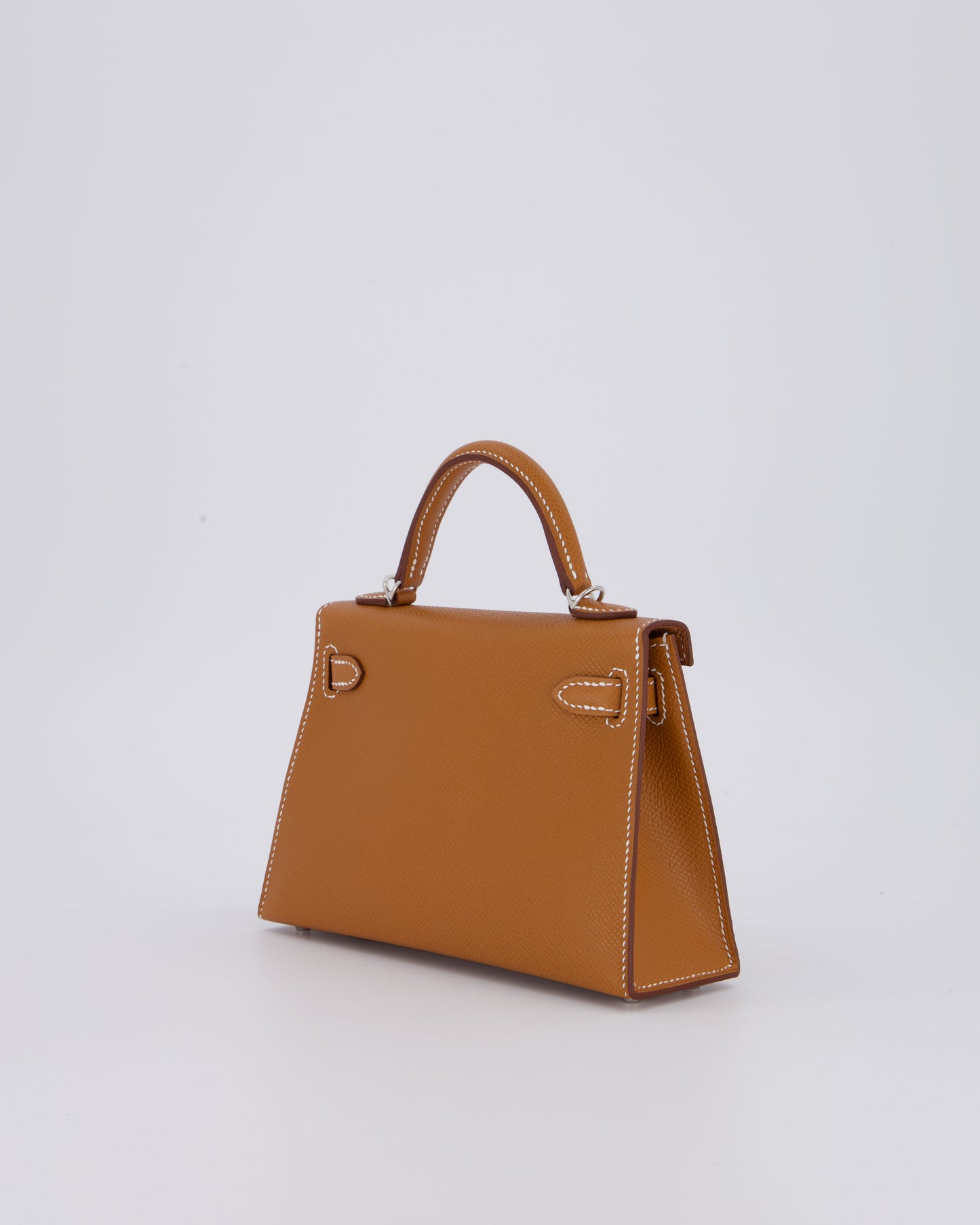 *NEW STAMP* Hermes Mini Kelly II 20 Bag in Gold Epsom Leather with Palladium Hardware