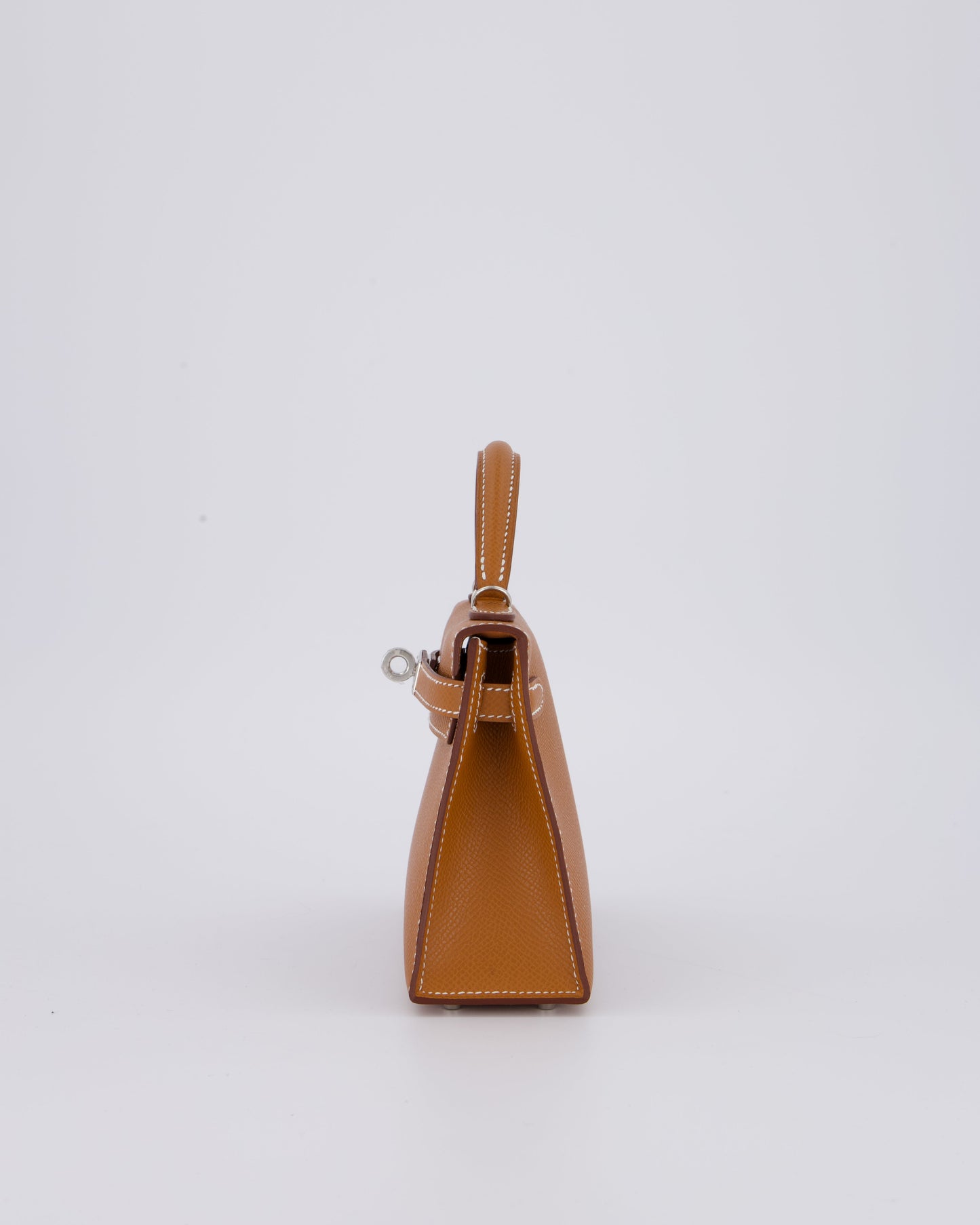 *NEW STAMP* Hermes Mini Kelly II 20 Bag in Gold Epsom Leather with Palladium Hardware